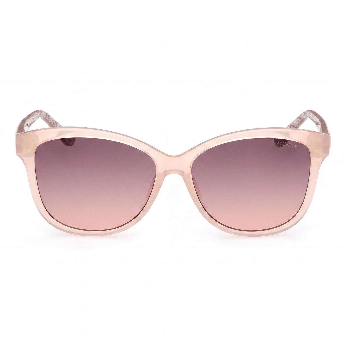 GUESS GU7920 57F Women's Round Shiny Beige Plastic Frame Sunglasses, Gradient Brown Non-Polarized UV Protective Lenses, 58mm, Photo 2