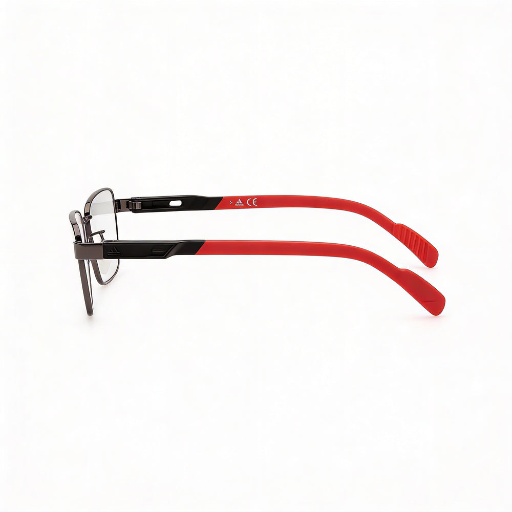 Gafas Adidas Sp5025 para hombre, montura metálica en color plomo mate, lentes de policarbonato transparentes 55-17-140