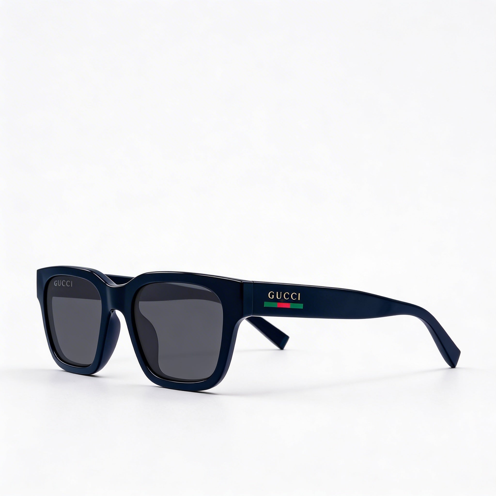 Gucci Men's Comtemporary Sunglasses, Black White Plastic Frame, Black Non-Polarized Lenses, 55mm, Photo 1