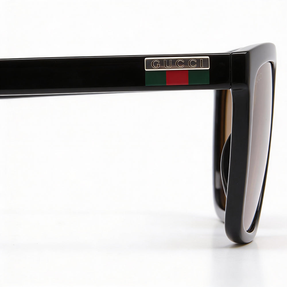 Gucci Gucci Logo GG0748S Women's Black-brown Injected Plastic UV Protection Sunglasses 59mm