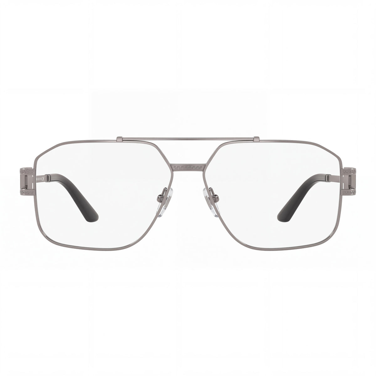 Versace Unisex Designer Stainless Steel Eyeglasses with Silver Frame and Clear Lenses 57mm, Photo 2