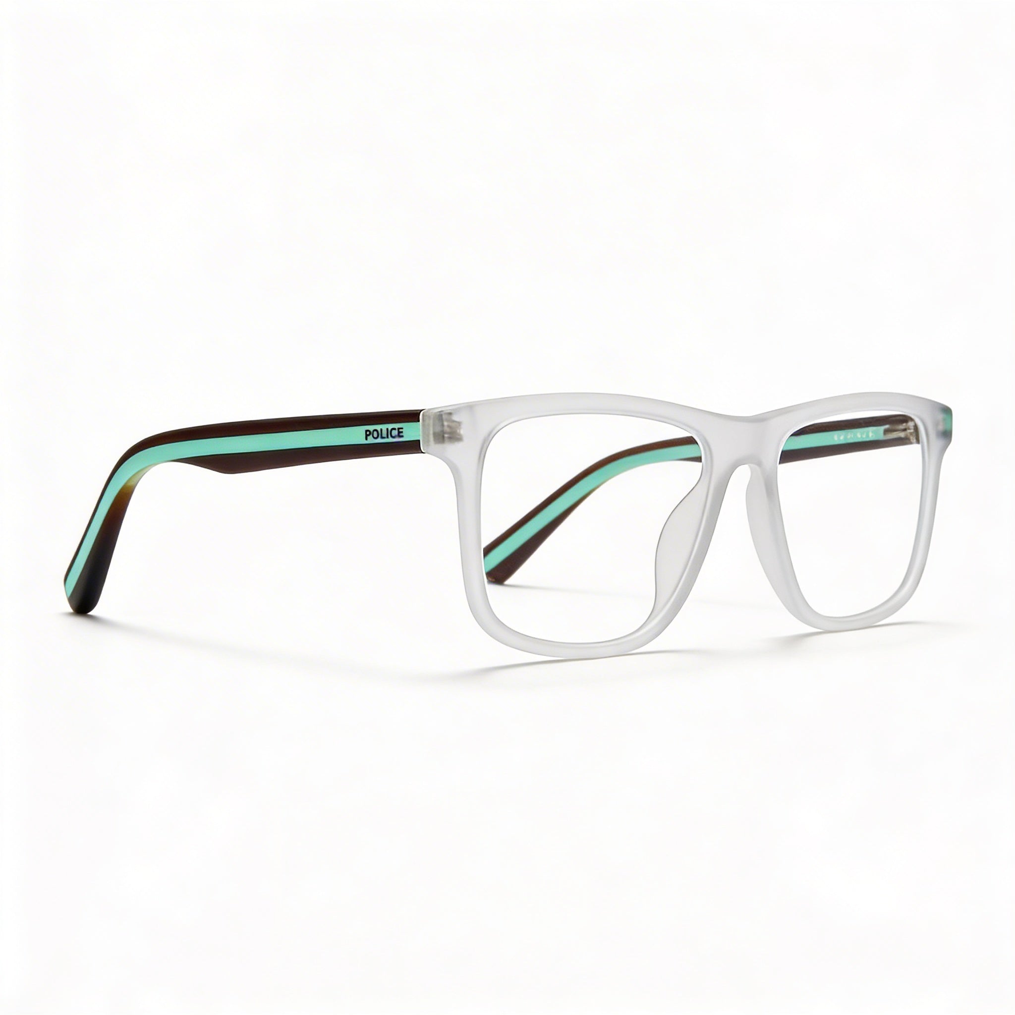Police Modern Unisex Eyewear designed with Clear Polycarbonate Lenses, featuring a 50mm lens width, Photo 1