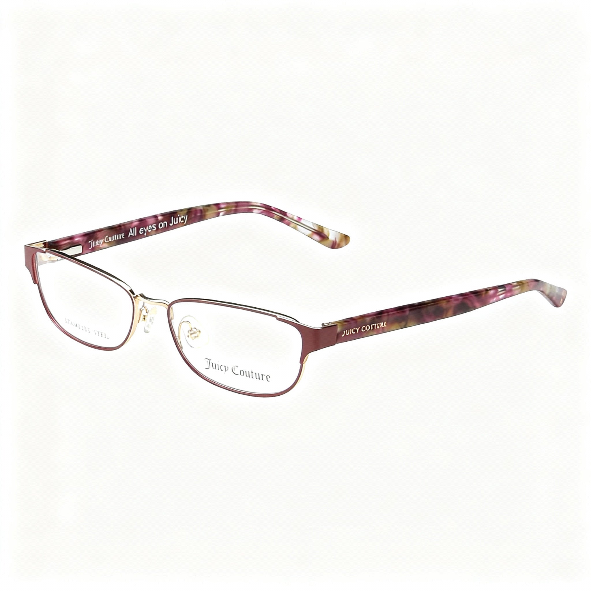 Juicy Couture JU 223 LHF 52 Women's Stainless Steel Eyeglasses Opal Burgundy Gold 52mm, Photo 3