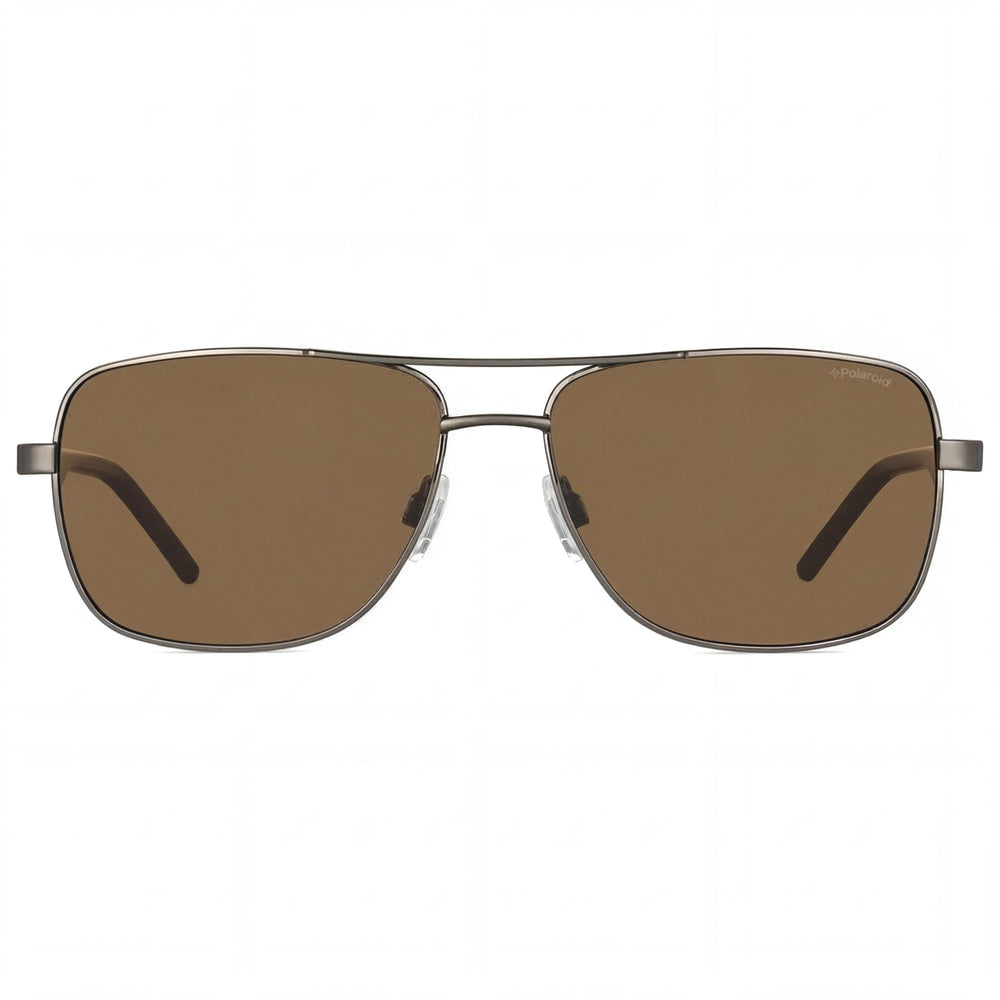 Polaroid 2042/S Unisex Metal Sunglasses Ruthenium Black Frame, Brown Polarized UV Lenses 59mm