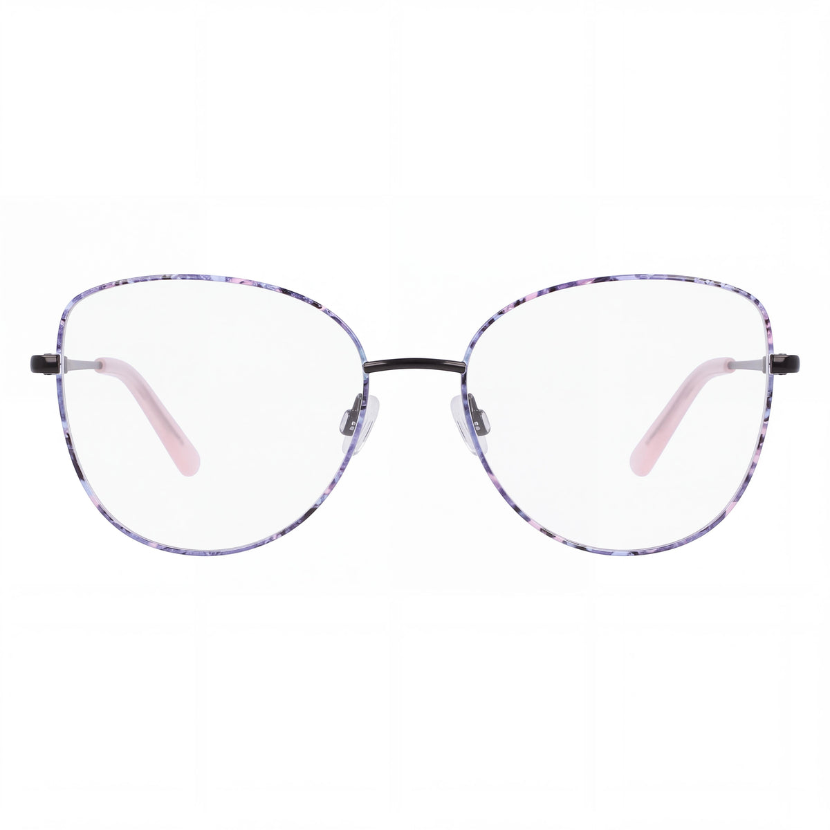 bebe Bb5207 Men's Floral Jet Metal Frame Eyewear with Clear Polycarbonate Lenses, 51mm Lens Width, Photo 2