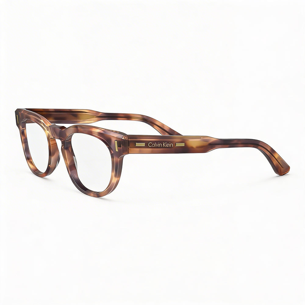 Gafas de acetato unisex Calvin Klein Ck23542, montura Havana color nude, lentes de policarbonato no polarizado, 49 mm