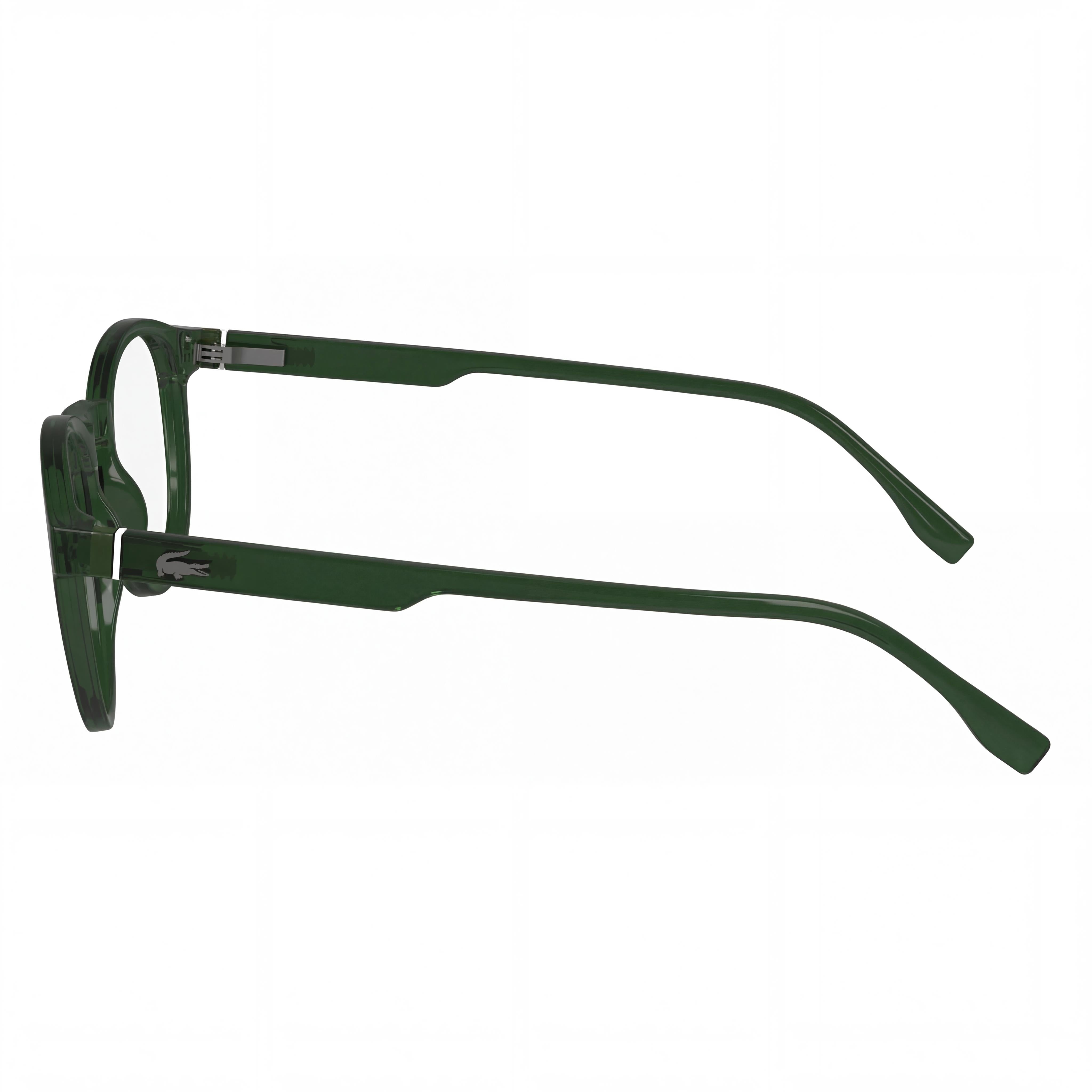 Lacoste Casual Men's Ophthalmic Eyeglasses with Transparent Green Frame and Plastic Lenses, 49mm Lens Width, Photo 3