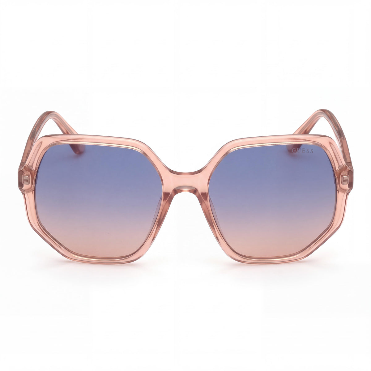 GUESS Women's GU7773 74W 58 Geometric Pink Plastic Gradient Blue Non-Polarized UV Protection Sunglasses 58mm, Photo 2