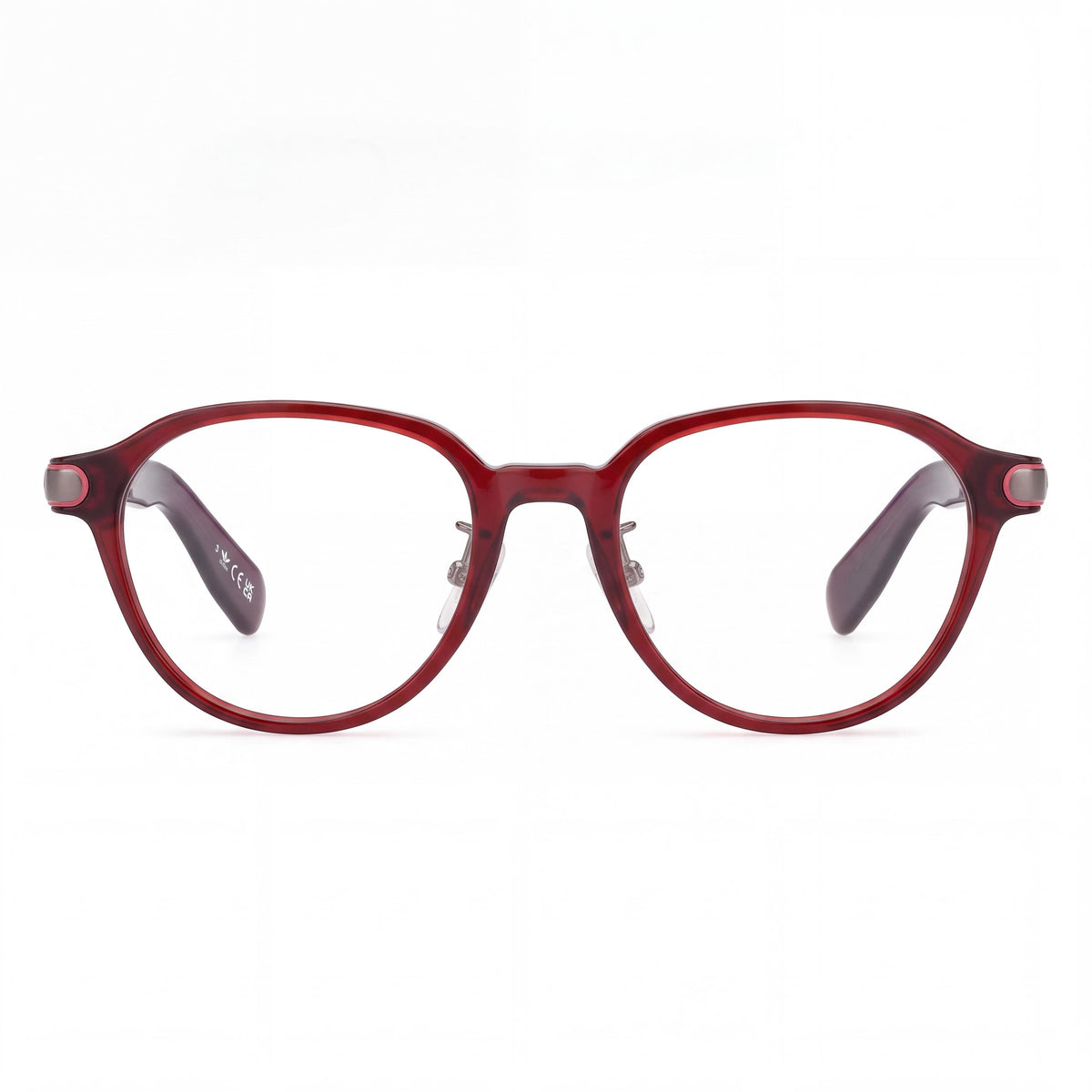 adidas Originals Classic Unisex Sunglasses, Shiny Dark Red Plastic Frame, Multicolor Polycarbonate Lens, 52mm, Photo 2