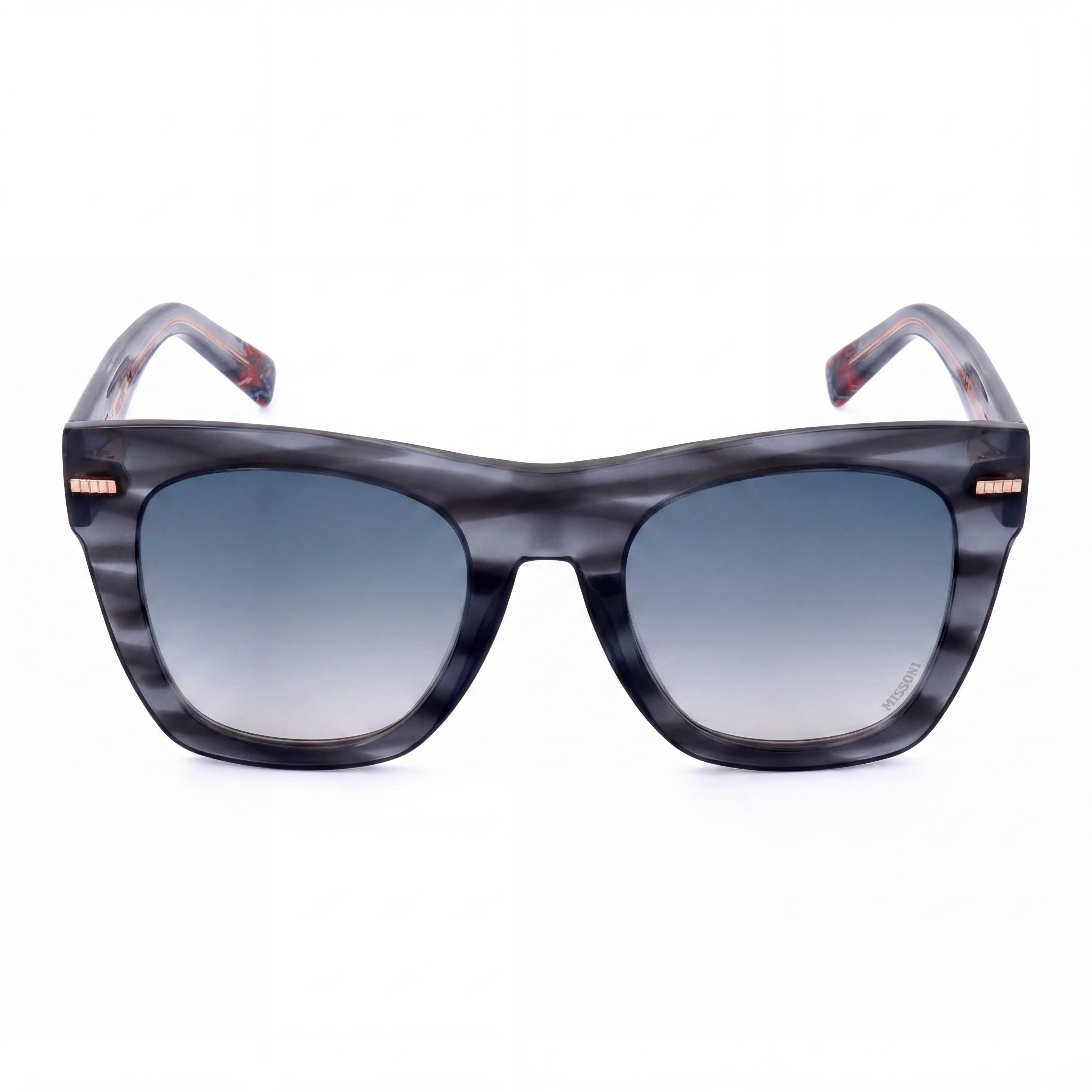 Gafas de sol Missoni Casual de acetato para mujer, color gris cuerno azul, doble tono, lentes melocotón, 51 mm, protección UV, Photo 2
