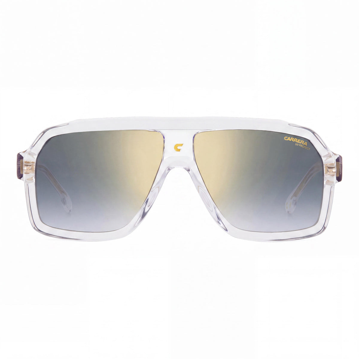 Gafas de sol Carrera Classic 1053/S unisex con montura de acetato transparente, lentes azules degradadas con efecto espejo dorado y protección UV de 60 mm, Photo 2