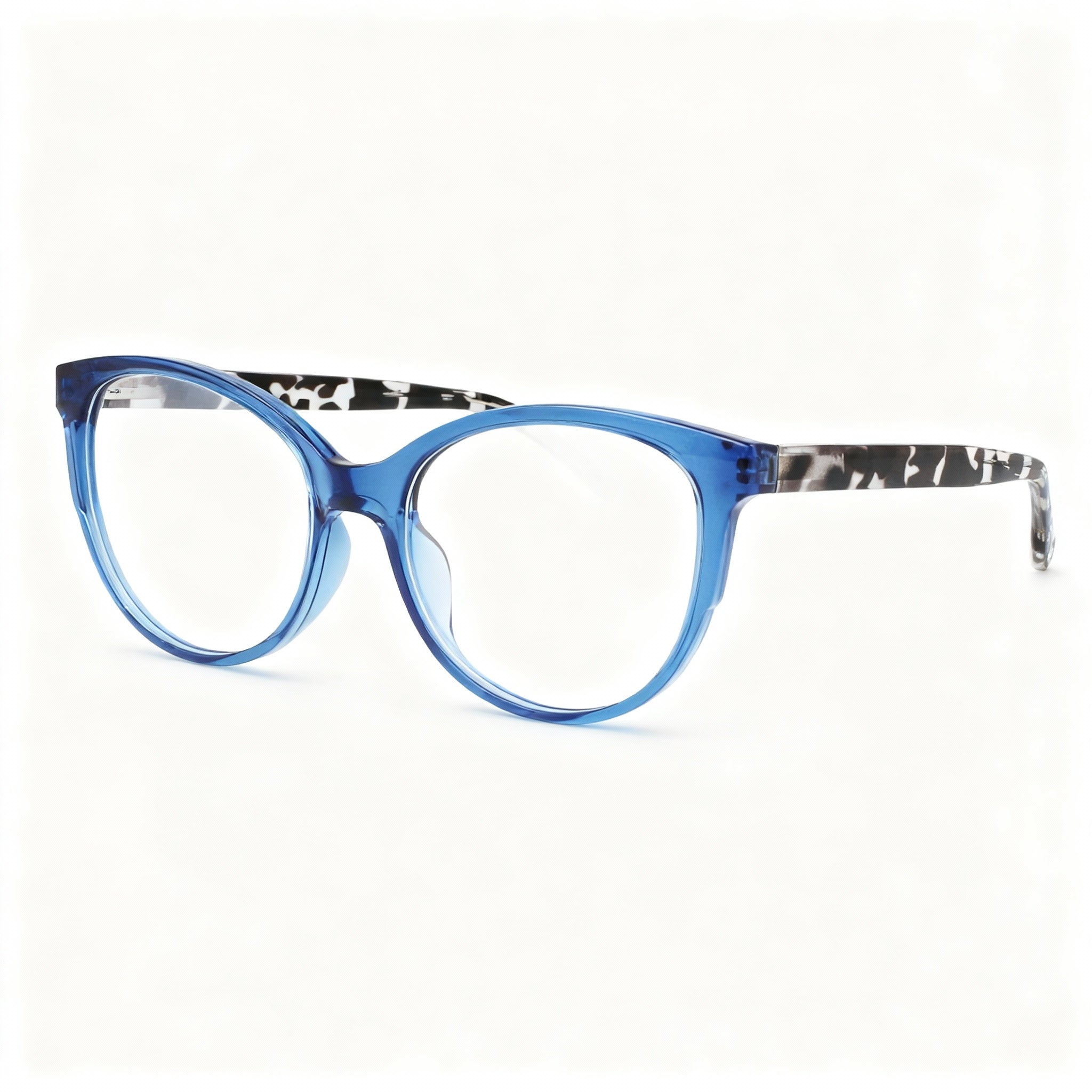 MCALLISTER Mc4511 Men’s Blue Crystal Metal Cat Eye Frame with Polarized Clear Lenses 54-17-140, Photo 3