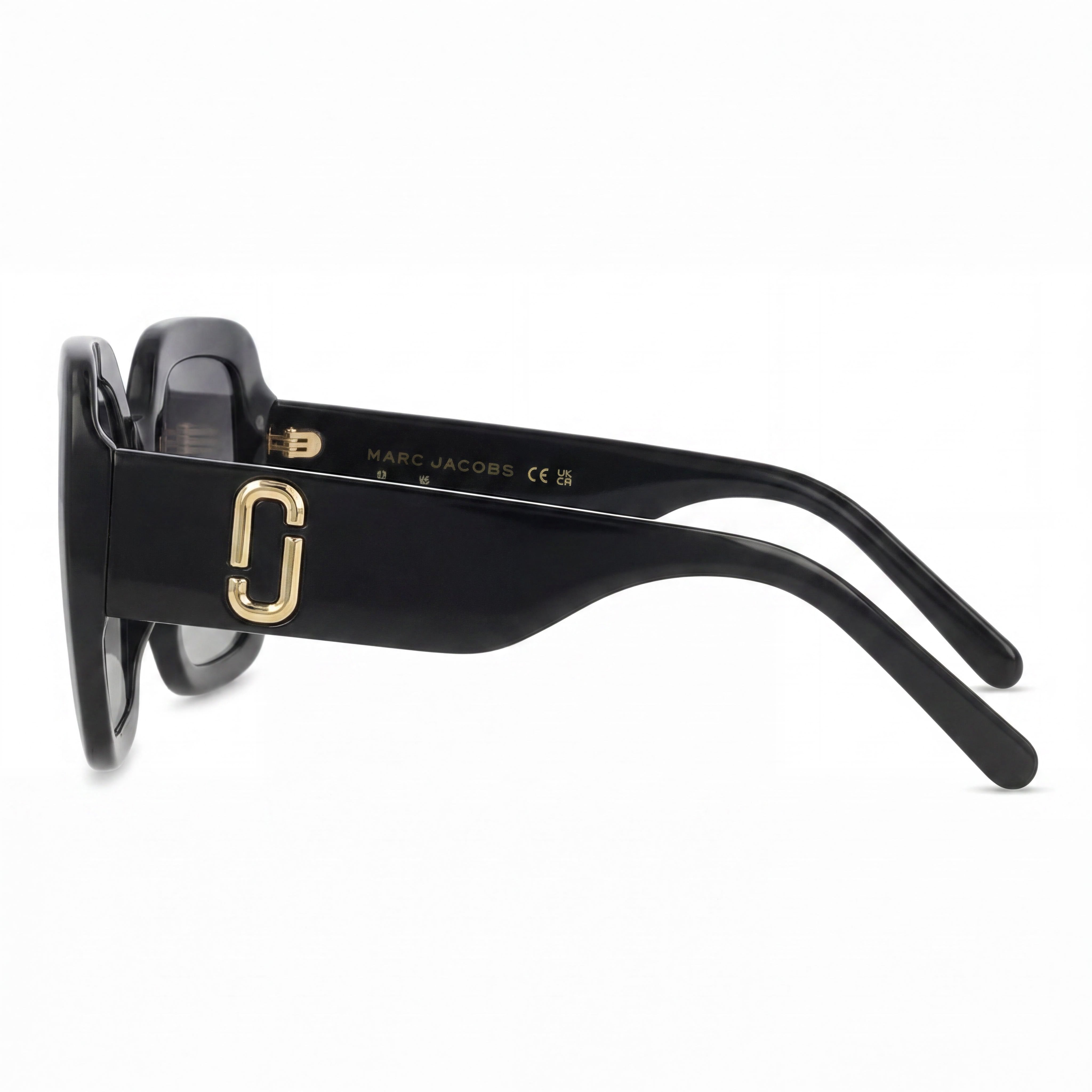 Gafas de sol Marc Jacobs cuadradas para mujer, de plástico negro, con lentes gris degradado, sin polarizar y con protección 100% UV, 53 mm, Photo 3