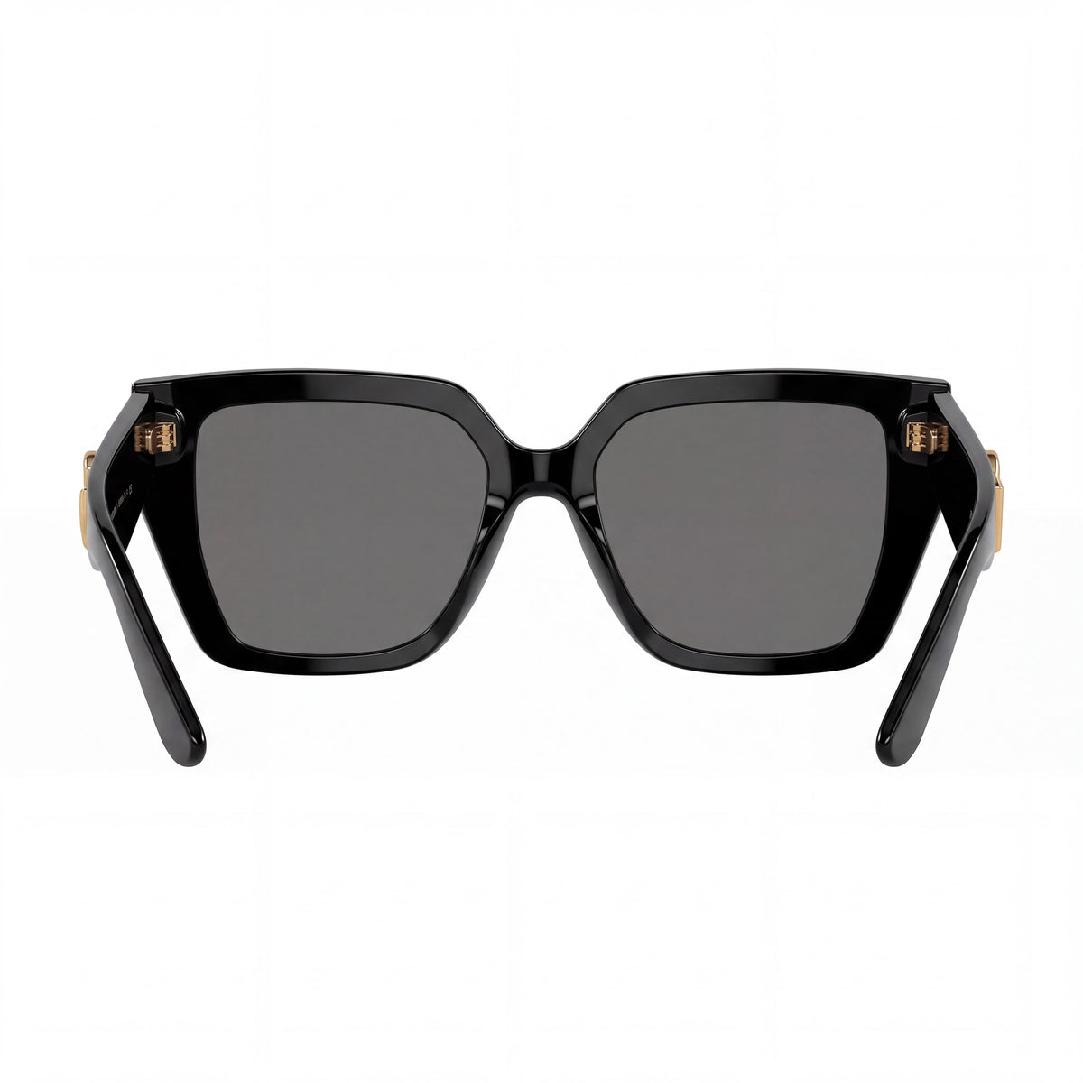 Dolce & Gabbana 4438 Gafas de sol para mujer con montura de acetato brillante negro y gris, forma de mariposa, lentes negras de 55 mm y protección UV, Photo 2