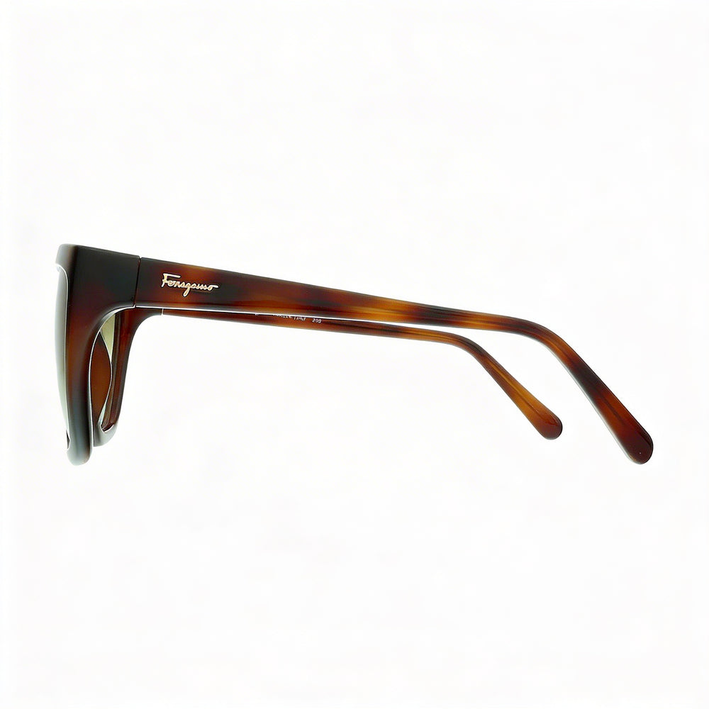 Ferragamo Sf1018s 214 Women's Tortoiseshell Plastic Frame Dark Green Lens 59mm Sunglasses with UV Protection