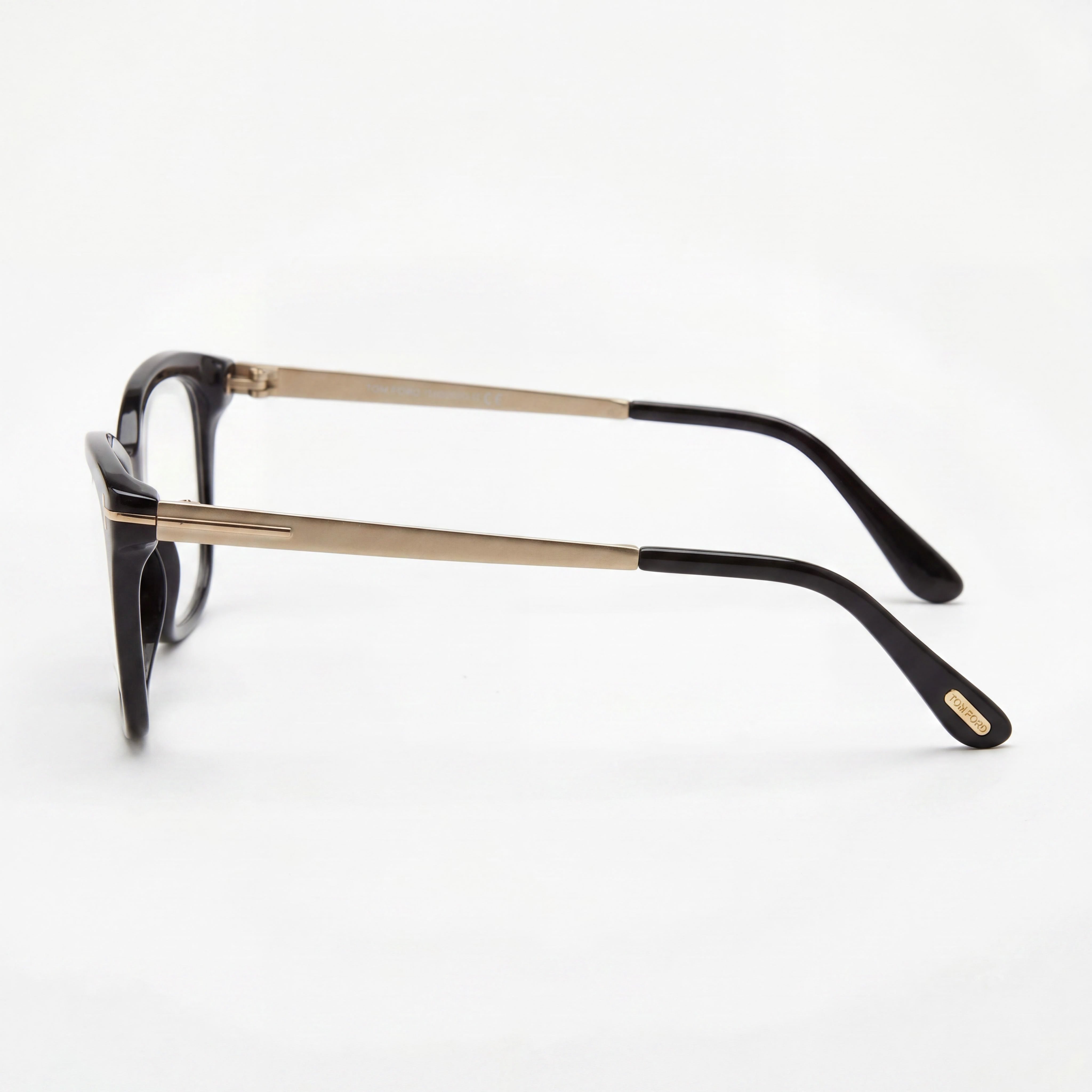 Gafas Tom Ford para mujer, de plástico negro con montura completa, lente transparente, 54 mm de ancho de lente, 15 mm de puente, 140 mm de longitud de patilla, Photo 2