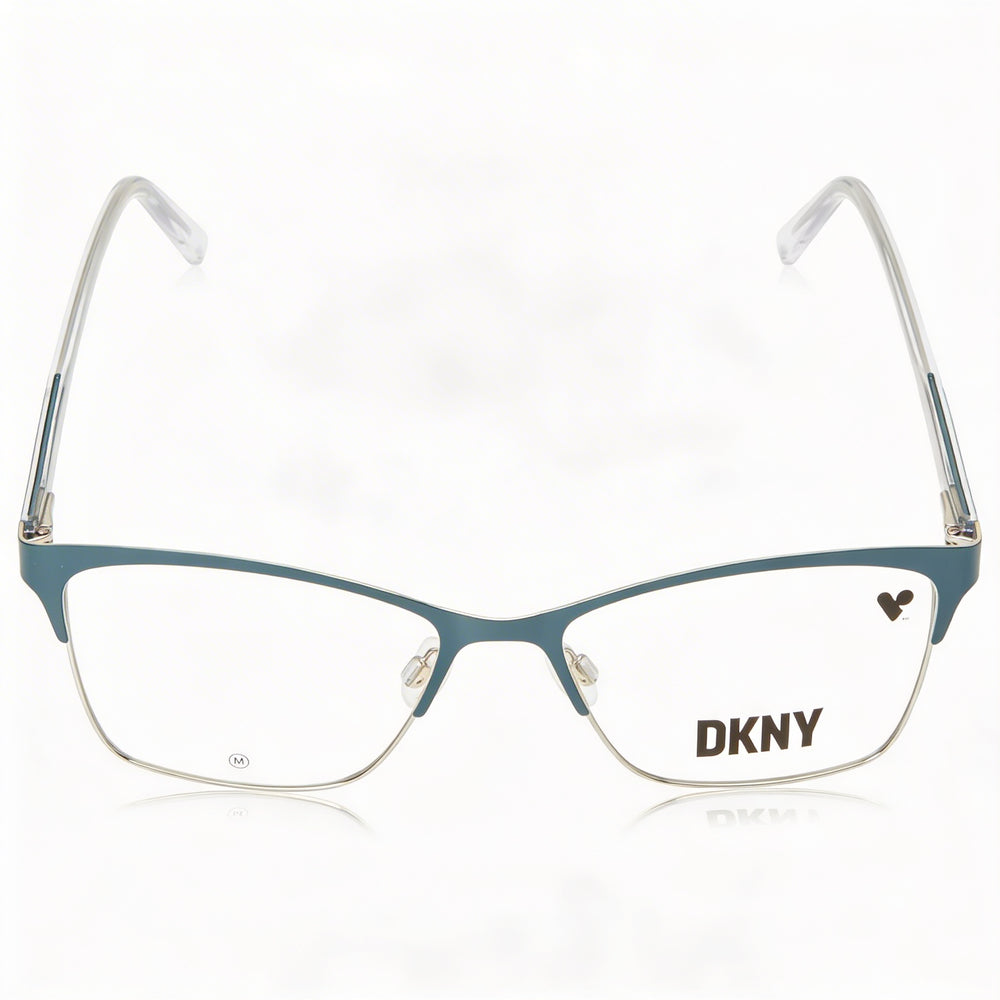 DKNY Dk3008 Unisex Metallo Frame Polycarbonate Lens Teal Silver Non-Polarized Basic UV Protection Sunglasses 53mm