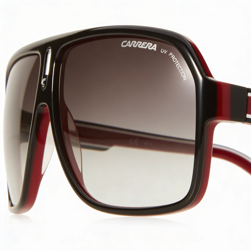 Carrera CARRERA 27 Gafas de Sol de Hombre Plástico Negro Rojo Blanco Cristal Montura de Plástico Gris Oscuro Degradado con Protección UV 62mm