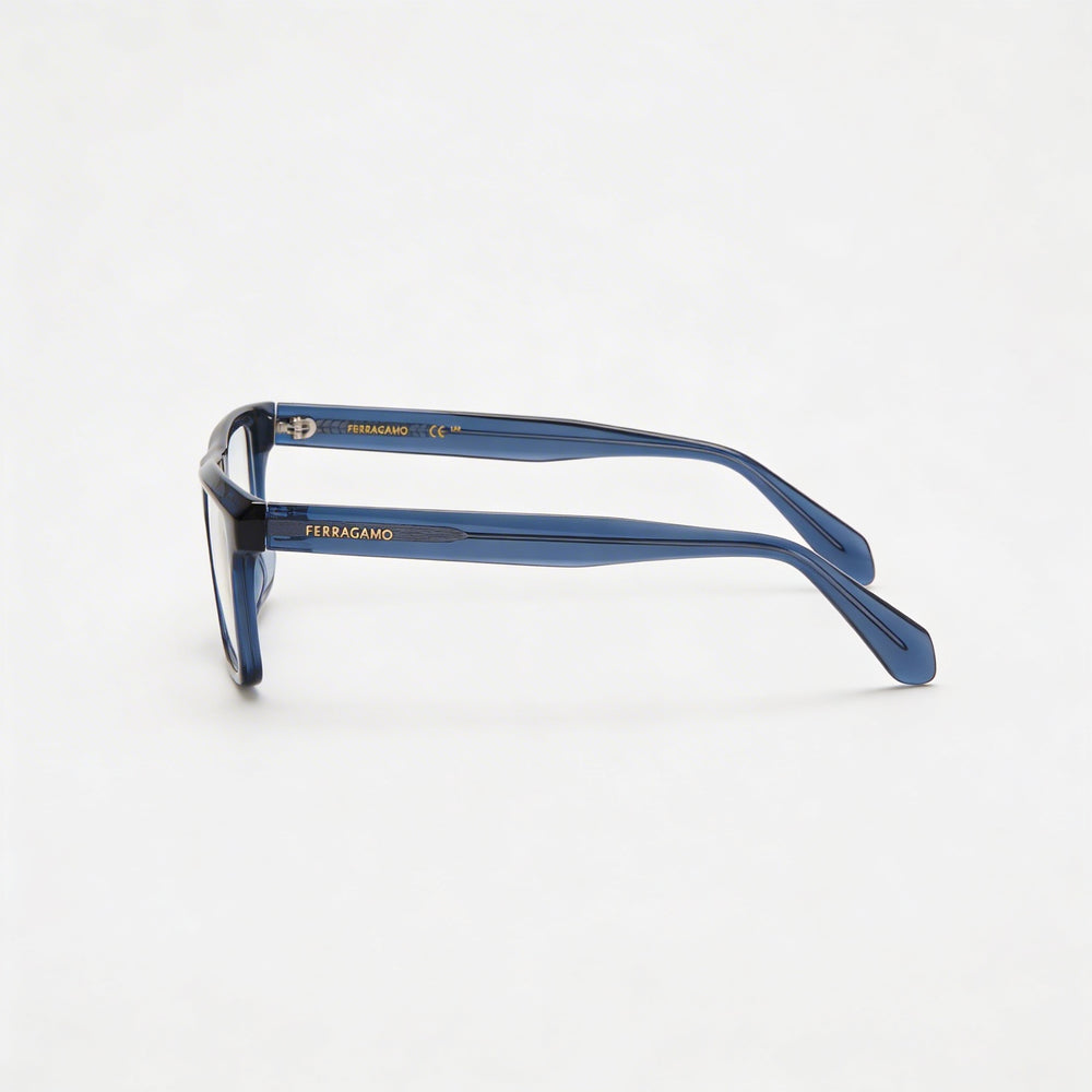 Ferragamo Sf2988 Men's Polarized Transparent Azure Metal Eyewear with Polycarbonate Lenses 54mm