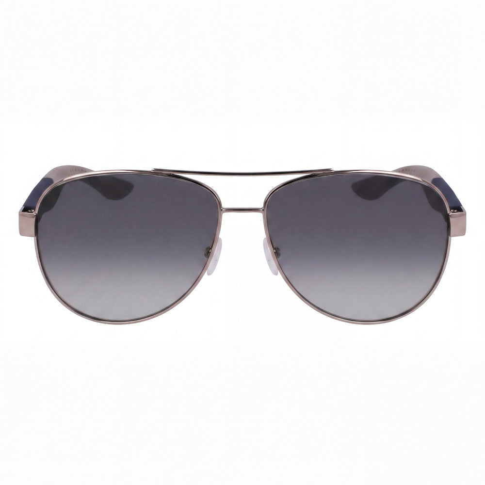 Salvatore Ferragamo Sf275sn Unisex Brillante Rutenio Claro Metal Gafas de Sol de Aviador con Degradado No Polarizadas 62mm
