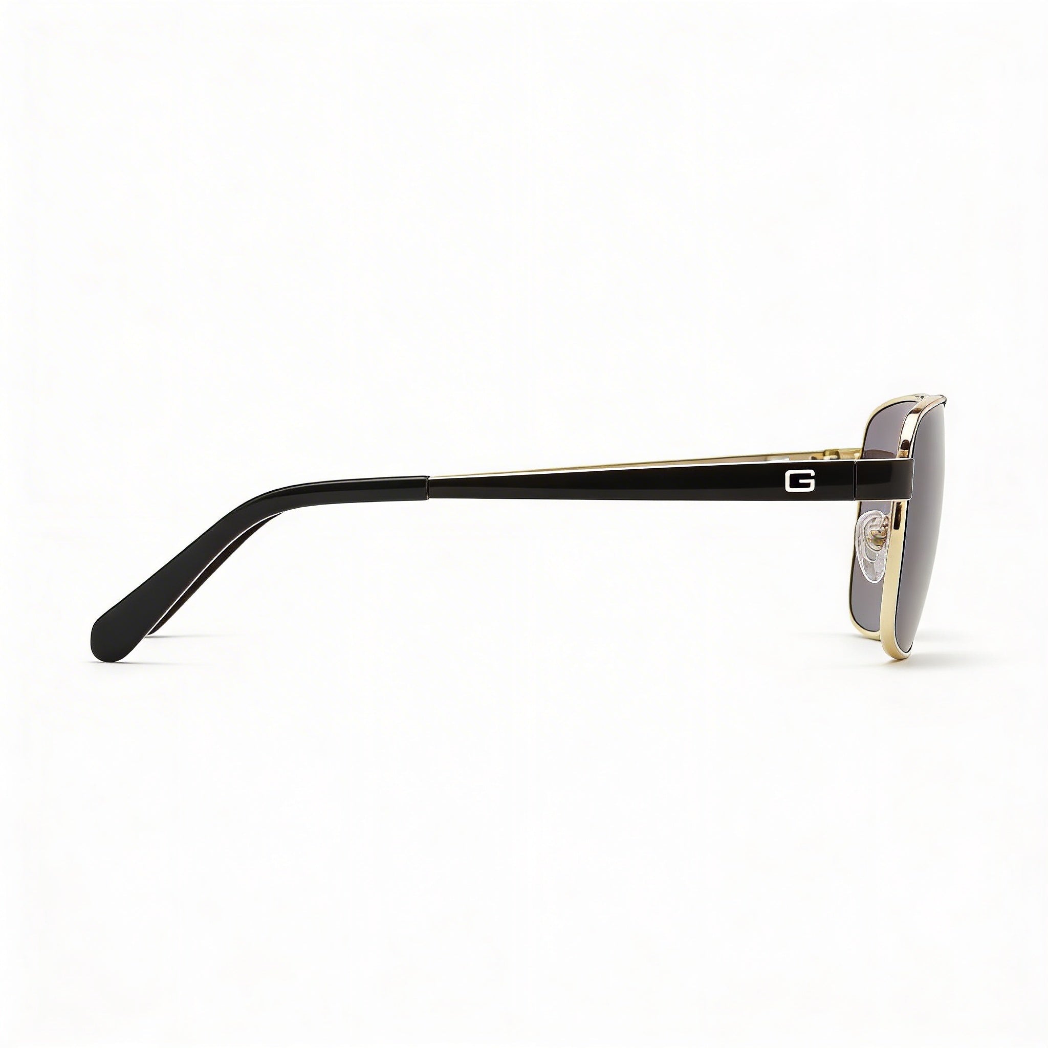 GUESS Contemporary Men's Shiny Gold Olive Gradient Metal Gradient Brown Grey Mirrored 100% UV Sunglasses 58mm, Photo 2
