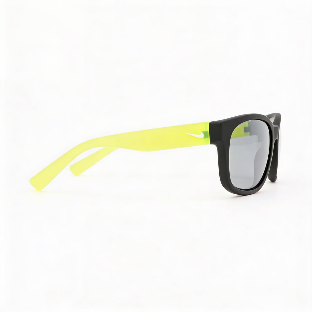 Nike Spirit Ev0886 Unisex Plastic Sunglasses Matte Black/Volt Frame Grey Silver Flash Lens 51mm