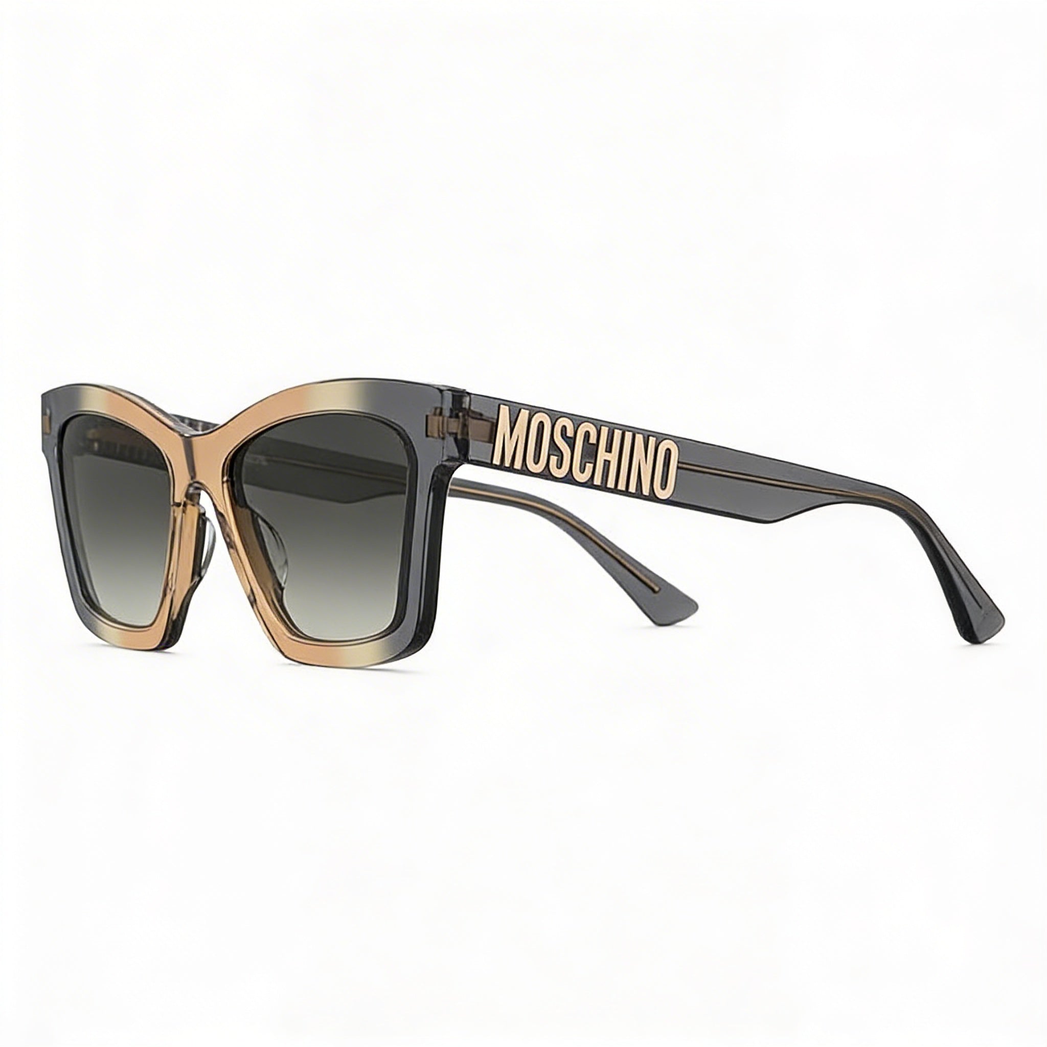 Moschino Modern Collection Women's Acetate Frame UV Protected Sunglasses in Grey Ochre with 54mm Lens Width, Photo 1