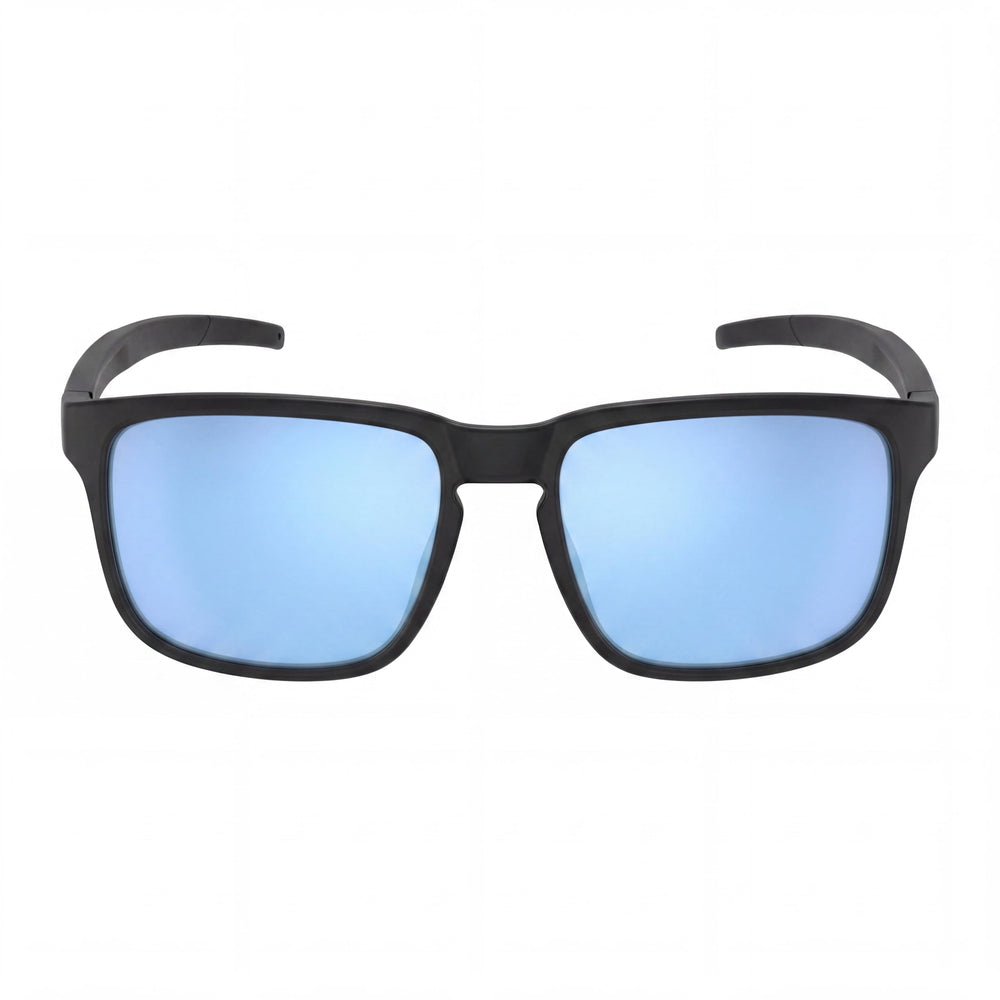 Gafas de sol bollé unisex con montura de nailon de colores, lentes polarizadas azul cielo y protección UV 100%, lente de 53 mm, patilla de 135 mm