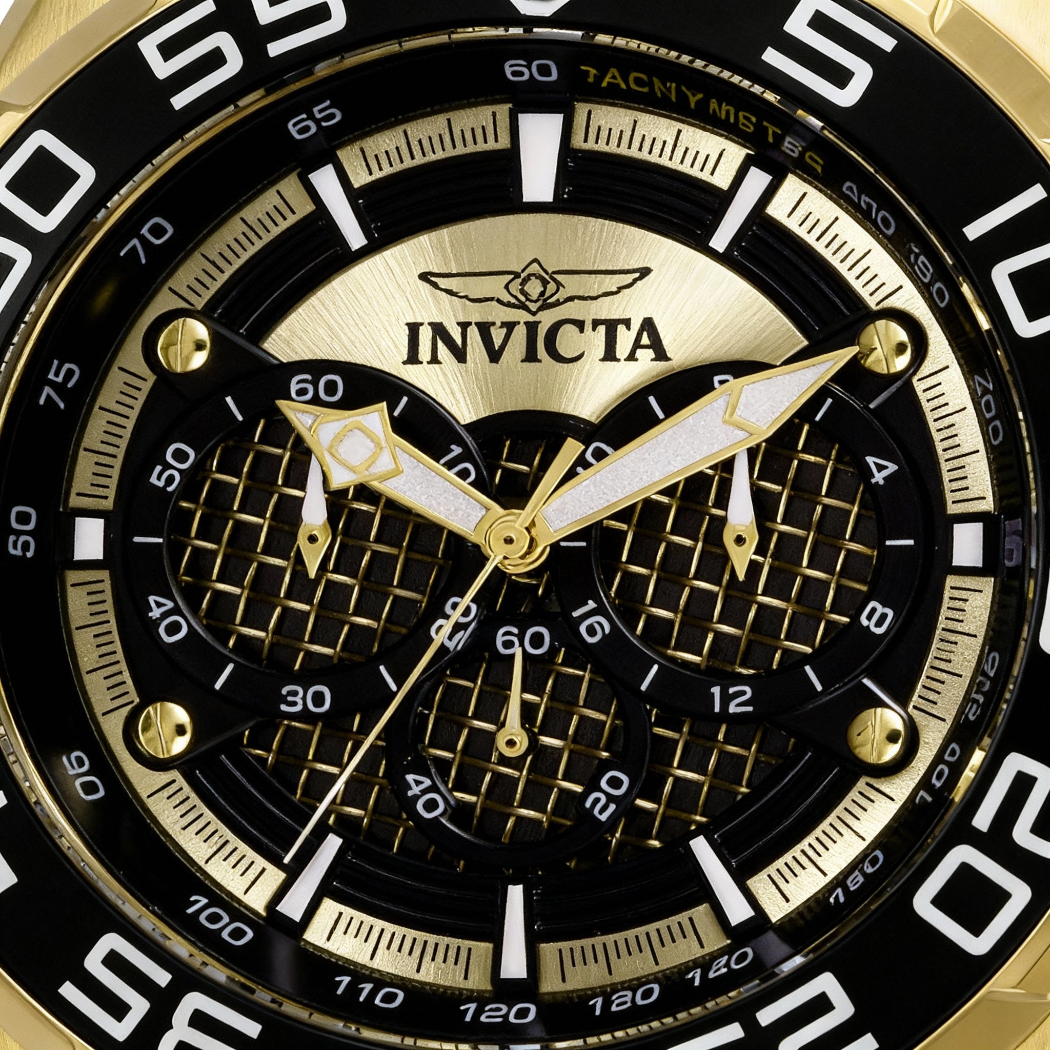 Invicta Speedway SCUBA Collection Men's Chronograph Black Gold Tone Stainless Steel Water Resistant Luminous 50mm