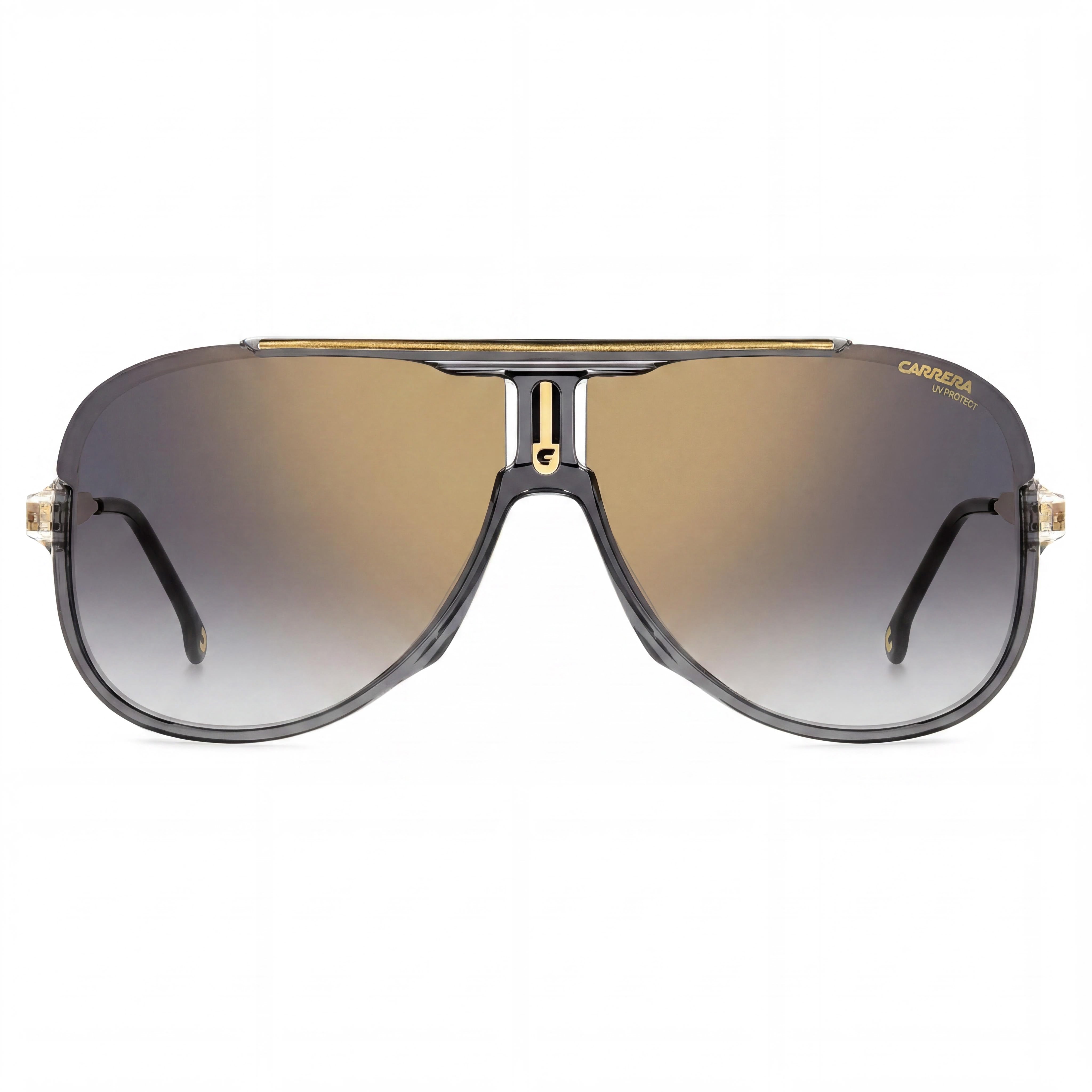 Carrera 1059/S Men's Grey Shaded Gold Mirrored Propionate Square Sunglasses 64mm, Photo 2