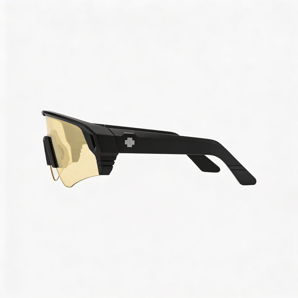 Gafas de sol Spy Monolith Speed unisex, montura negra mate de Pebax, Happy Low Light, lentes amarillas no polarizadas, 142 mm