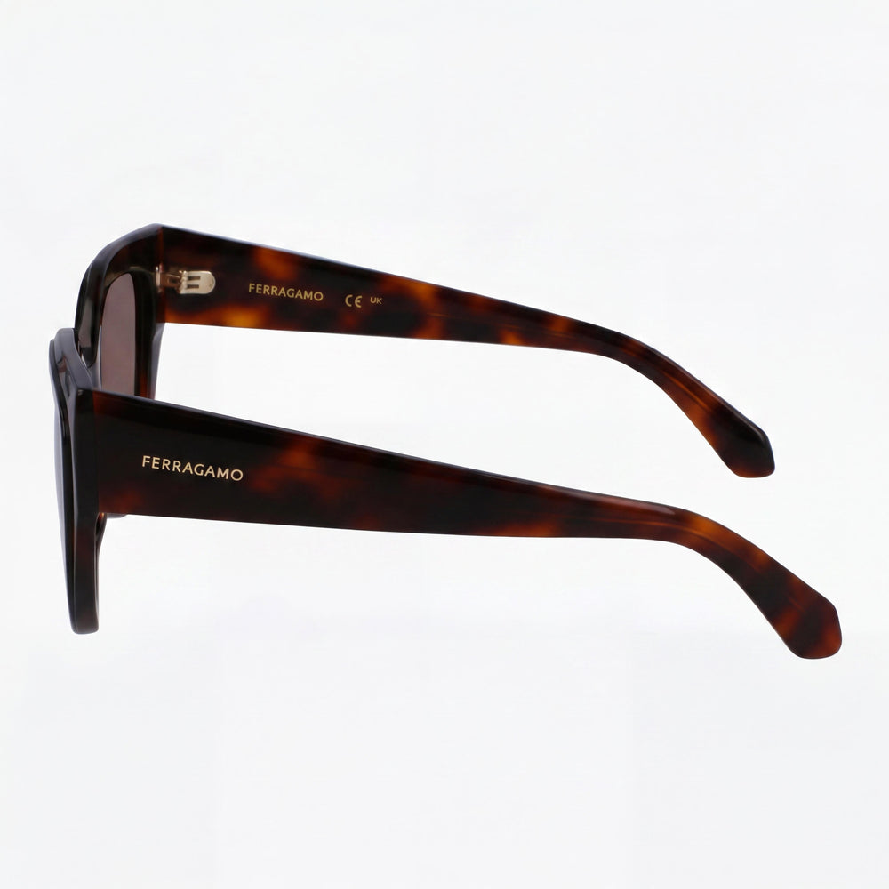Gafas de sol Salvatore Ferragamo Sf2004s para hombre de plástico con protección UV de color negro carey, no polarizadas, 53 mm