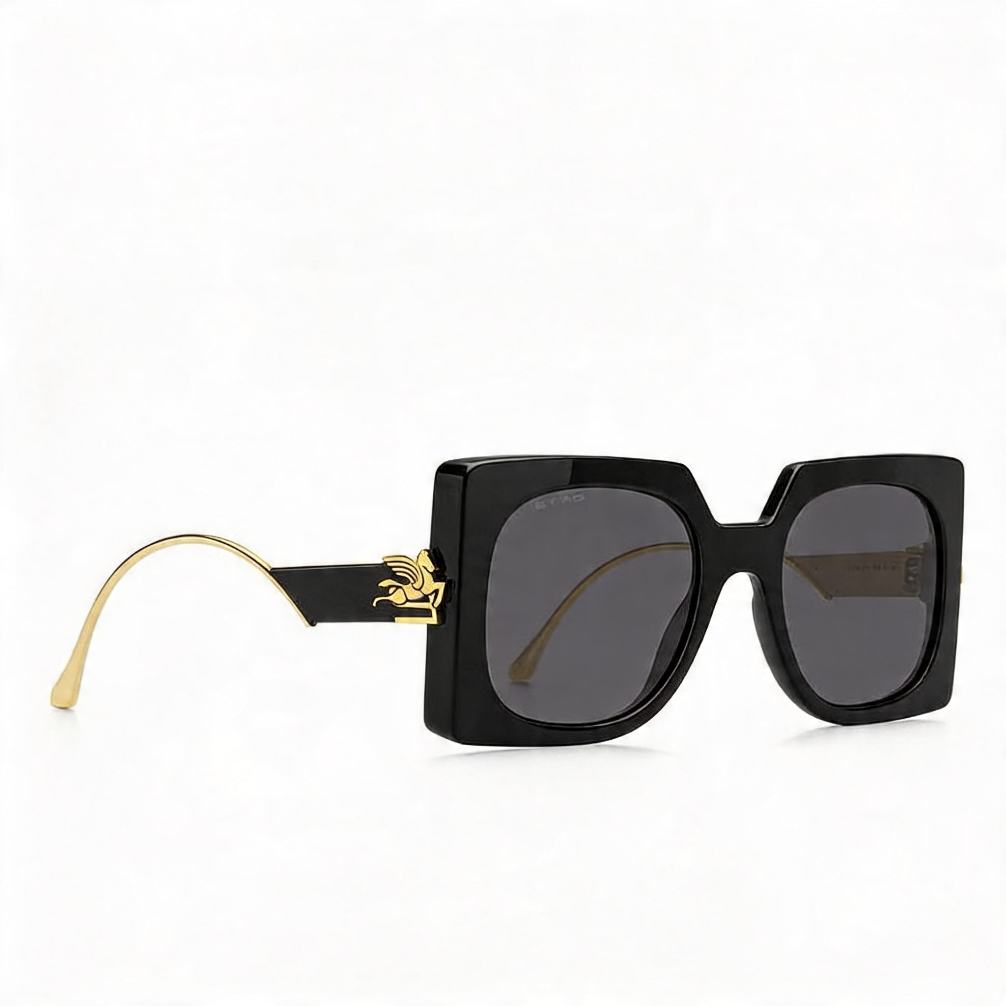 Gafas de sol clásicas Etro para mujer, montura de acetato en gris y negro, lentes negras no polarizadas de 54 mm, Photo 3