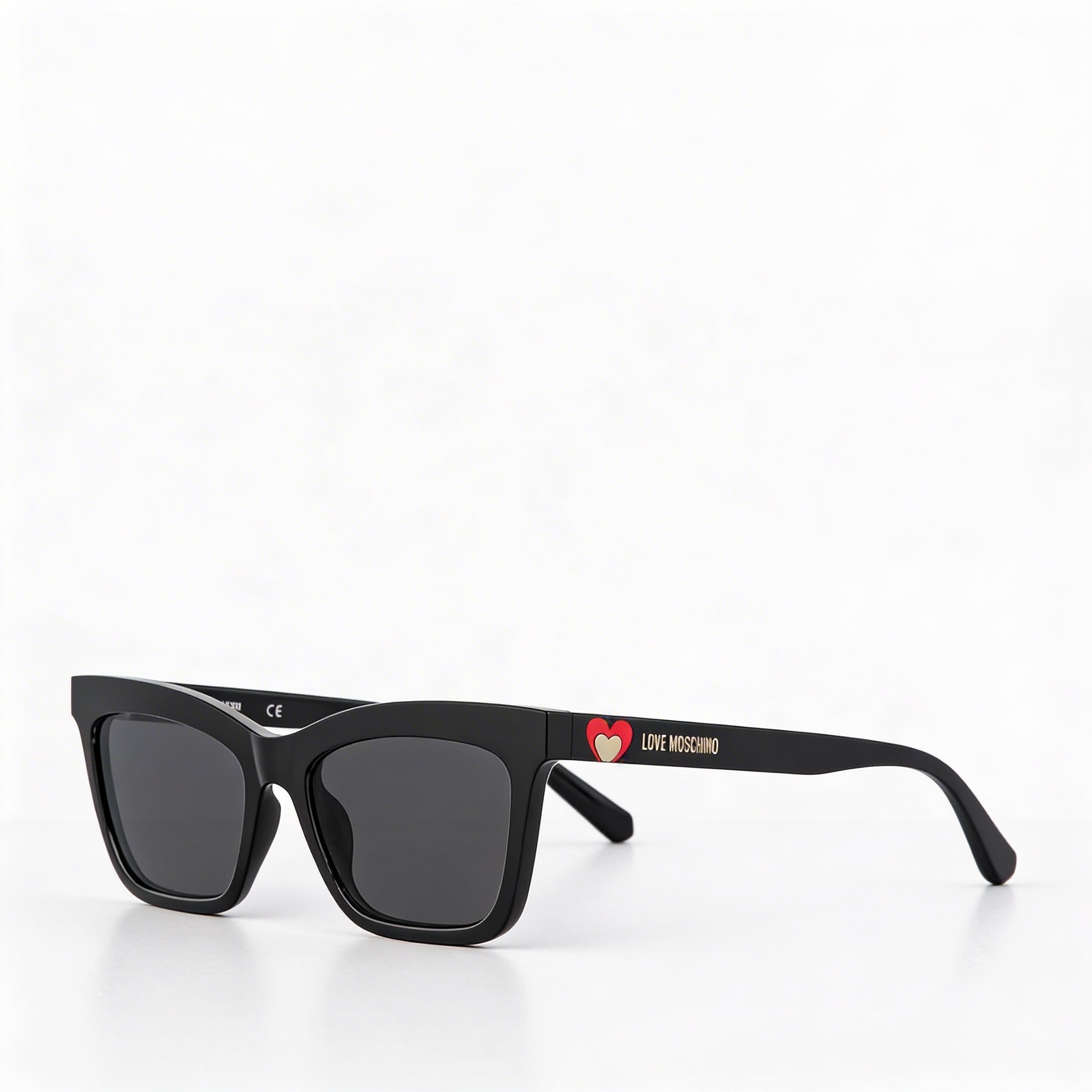 Gafas de sol Love Moschino clásicas estilo ojo de gato para mujer, armazón de acetato negro, lentes negras con protección UV 54-18-140mm, Photo 3