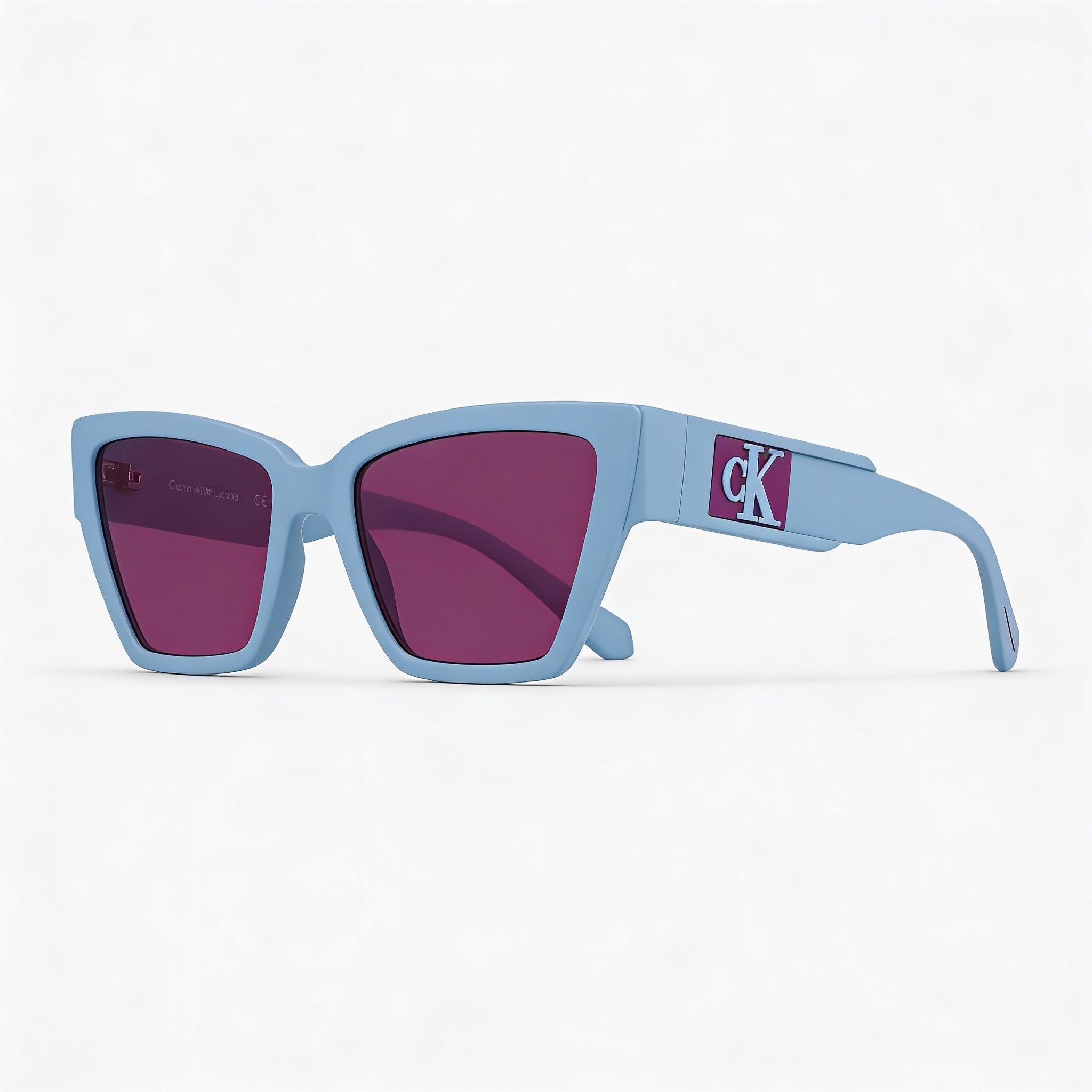 Gafas de sol Calvin Klein Ckj23624s para mujer, montura inyectada con protección UV y diseño de ojo de gato azul de 54 mm, Photo 1