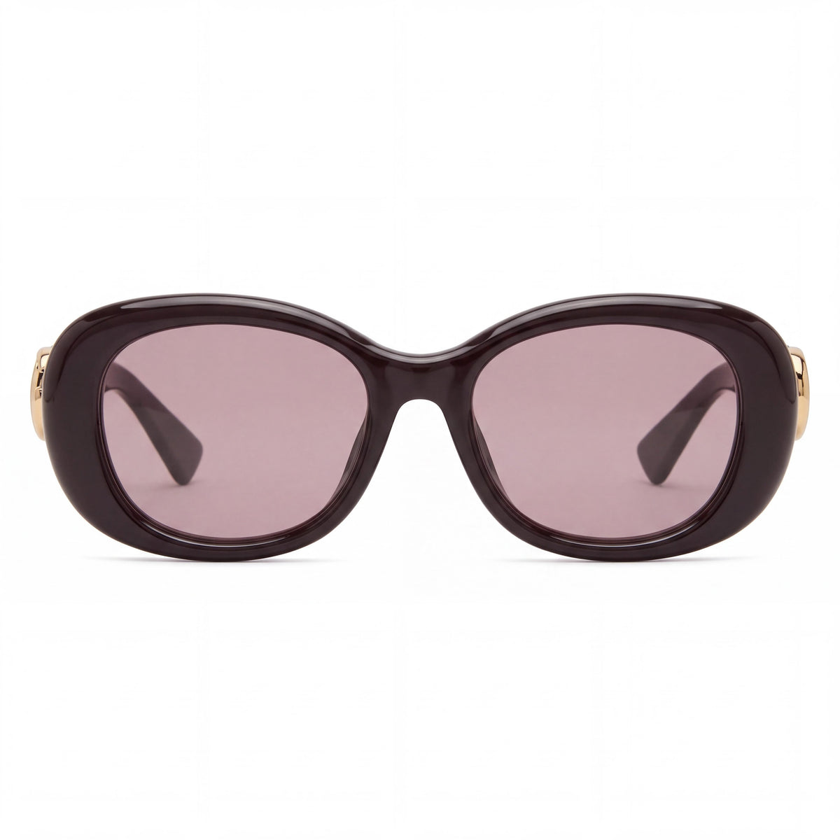 Gafas de sol Gucci Modern para mujer con montura ovalada de plástico no polarizado, montura marrón violeta, lentes moradas, 53-18-145 mm, Photo 2