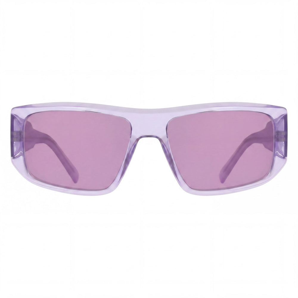 DKNY Dk555s Women's Sunglasses, Crystal Lilac Plastic Frame, Lilac Flash Lenses, UV Protection, 57mm