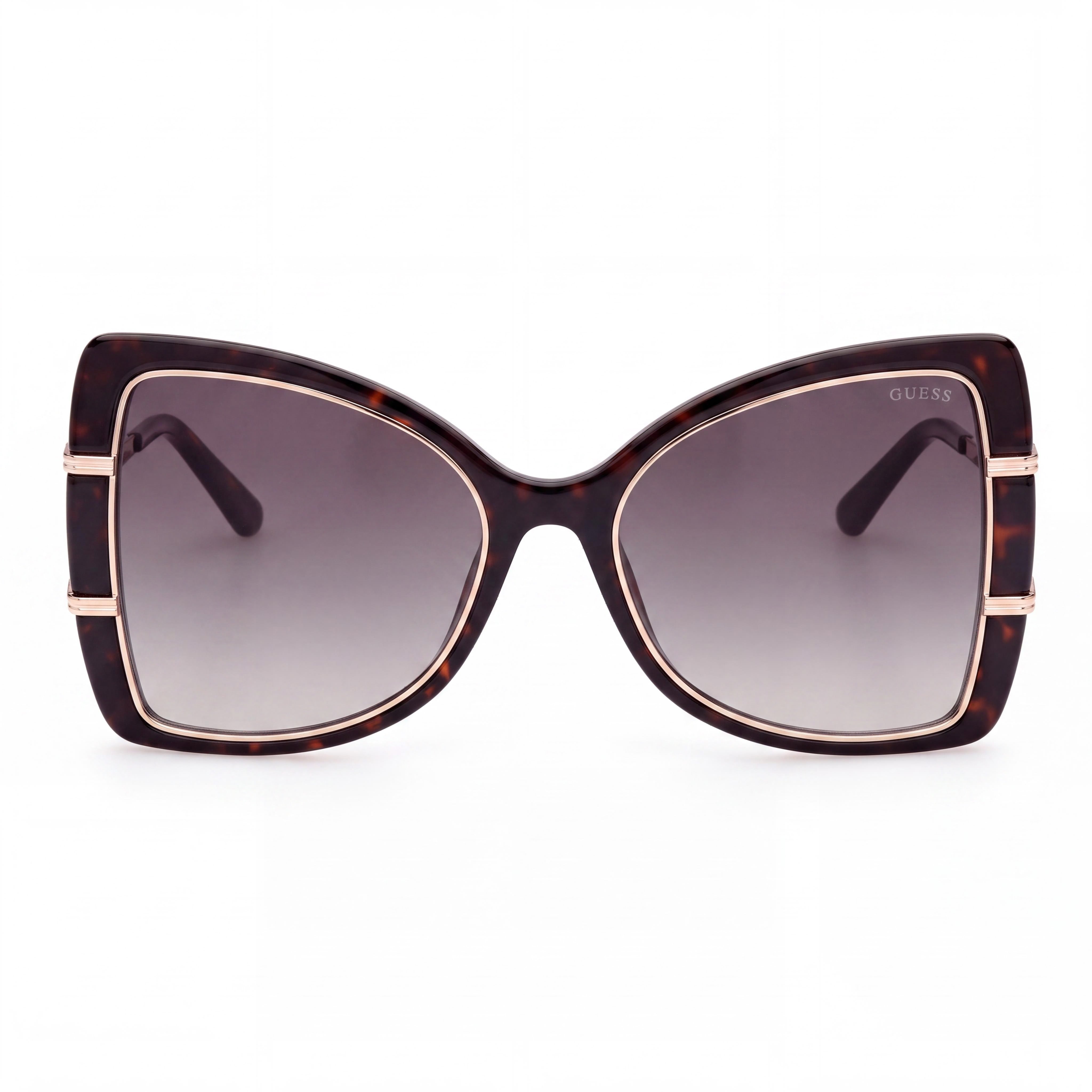 GUESS Female UV Protective Sunglasses Dark Havana Injected Frame Gradient Green Lens 58mm, Photo 2