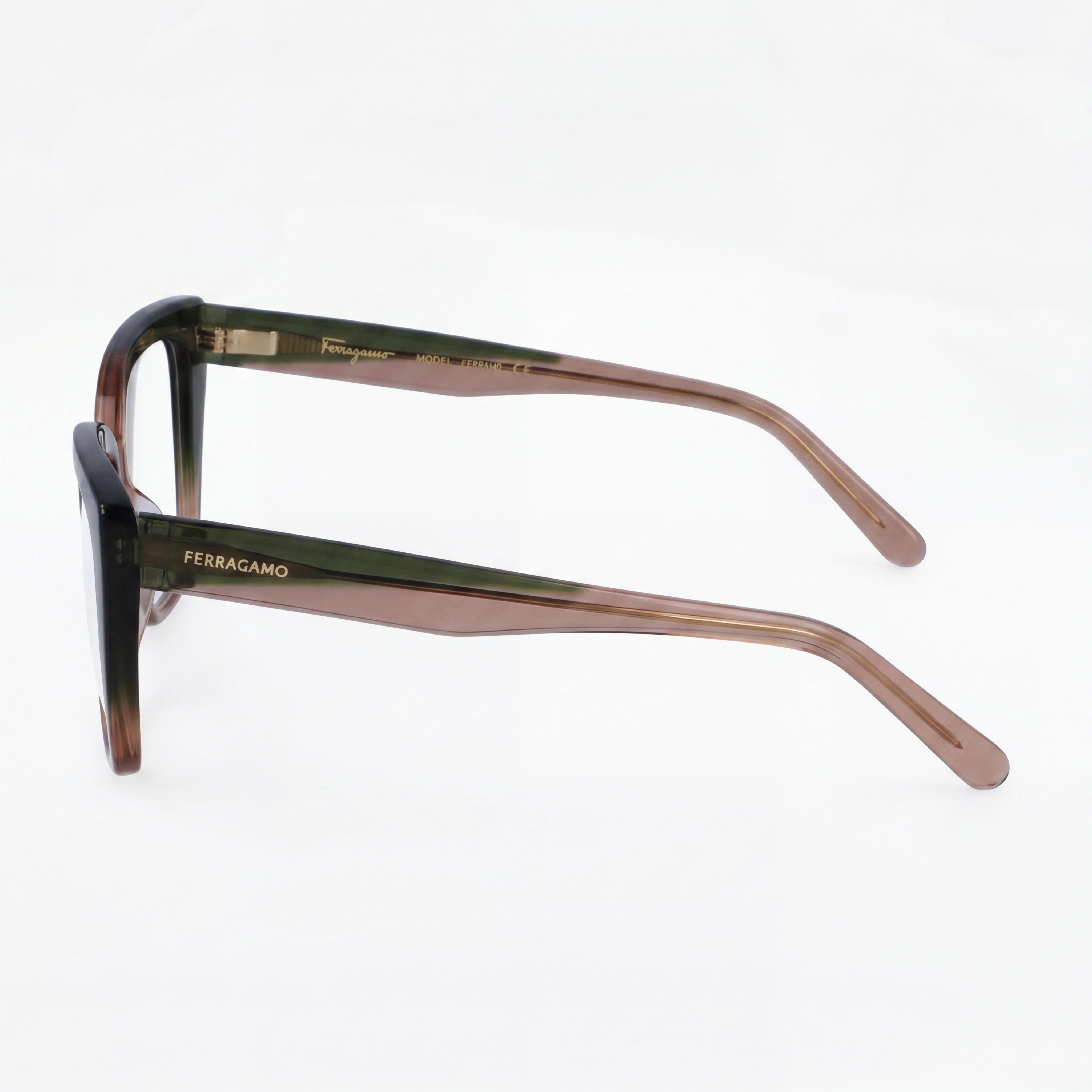 Salvatore Ferragamo Sf2939n Women's Acetate Transparent Khaki/Light Brown Eyeglasses 54mm, Photo 2