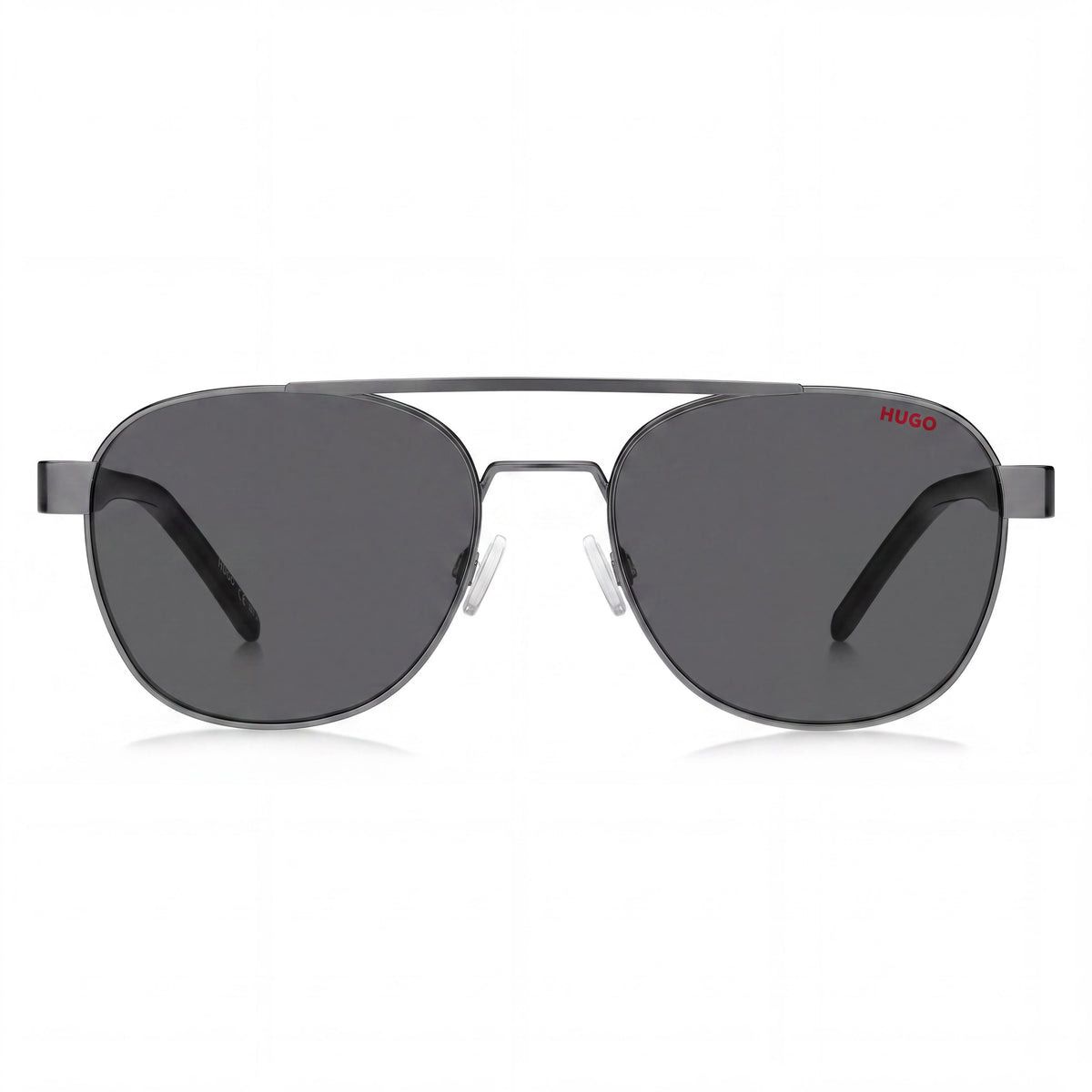 Gafas de sol HUGO casual para hombre de metal con montura rutenio oscuro mate, cristales UV ahumados marrones oscuro 54mm, Photo 2