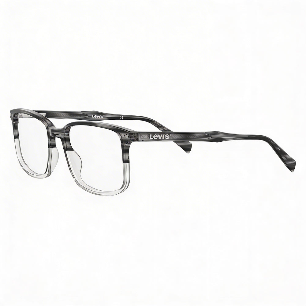 Levi's LV 5019 2W8 Men's Polymethyl Methacrylate Non-polarized Rectangle Eyeglasses Transparent White Grey Horn 54-19-145