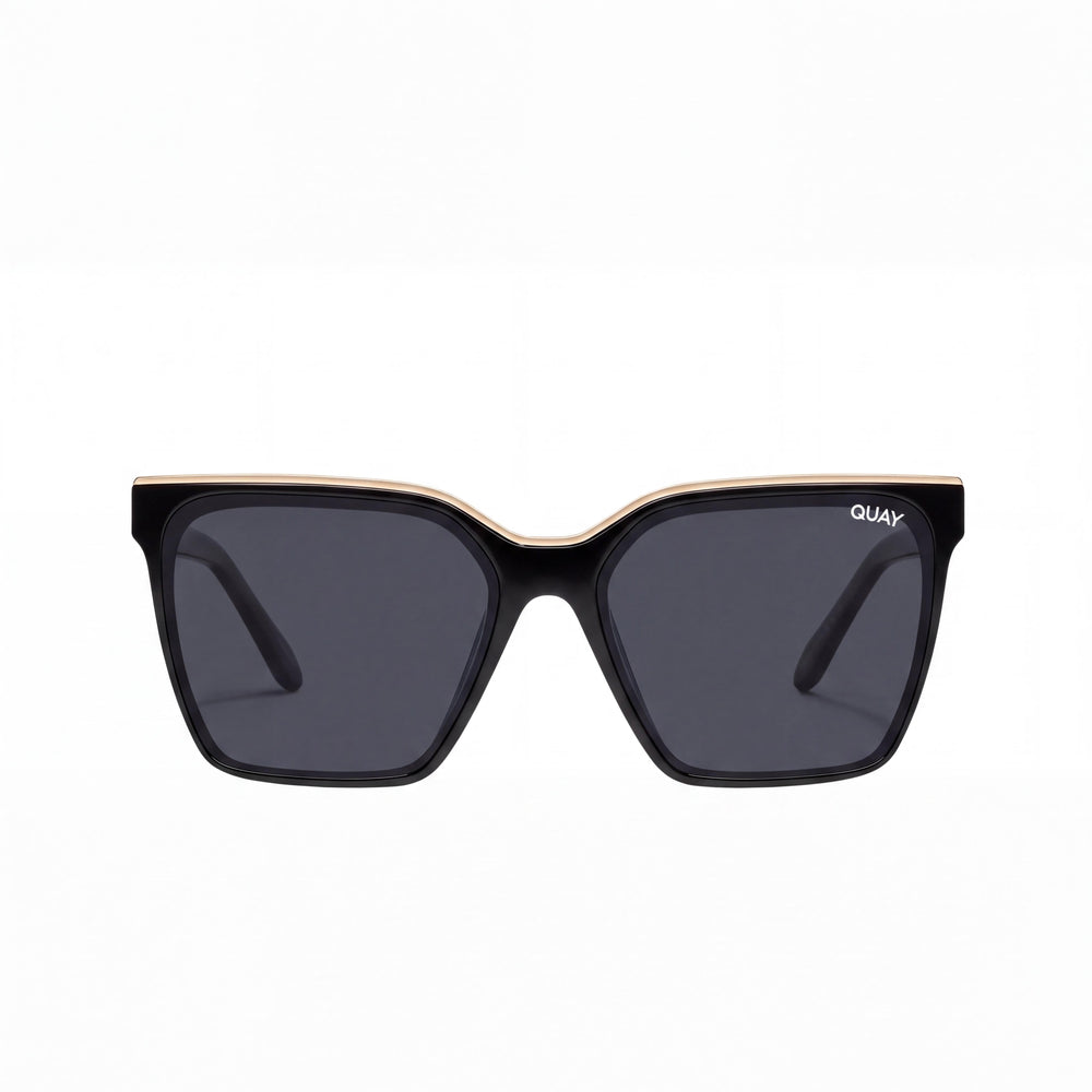 QUAY AUSTRALIA Level Up Women's Milky Tortoise Black Smoke 100% UV Protection Plastic Sunglasses 60mm