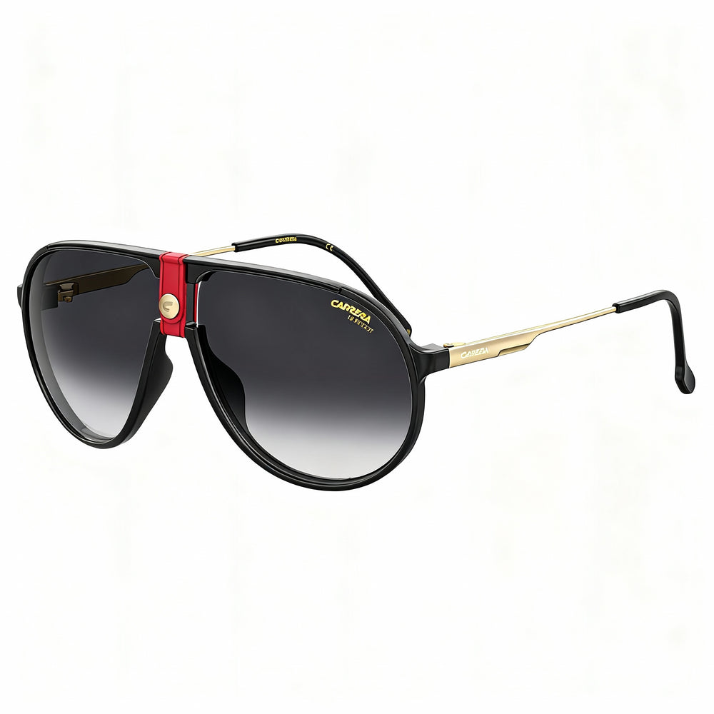 Gafas de sol unisex Carrera Carrera 1034/S, montura de poliamida en dorado y rojo, lentes grises degradadas no polarizadas 63-12-140