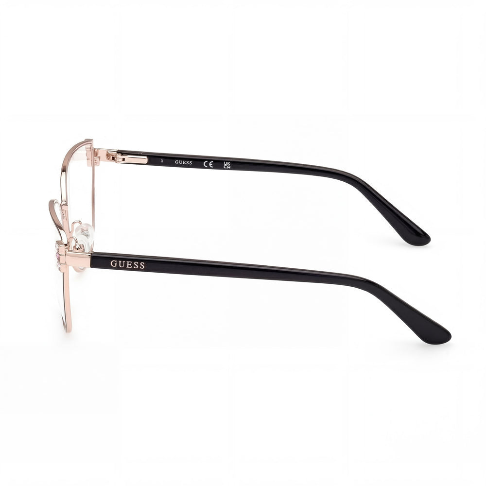 GUESS BUTTERFLY GU2969 Women's Black Metal Frame Non-Polarized Demo Lenses Eyeglasses 56-14-140