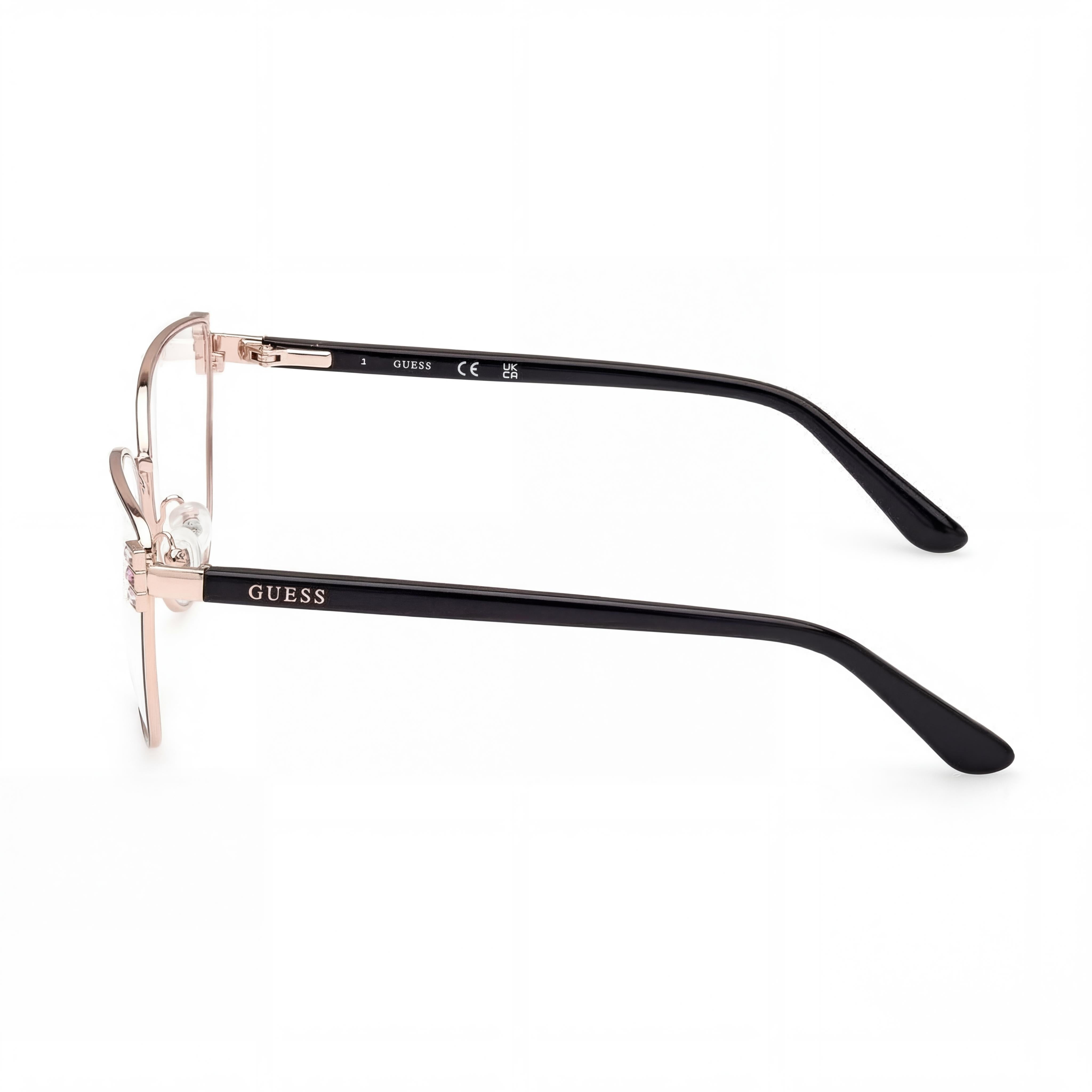 GUESS BUTTERFLY GU2969 Women's Black Metal Frame Non-Polarized Demo Lenses Eyeglasses 56-14-140, Photo 2