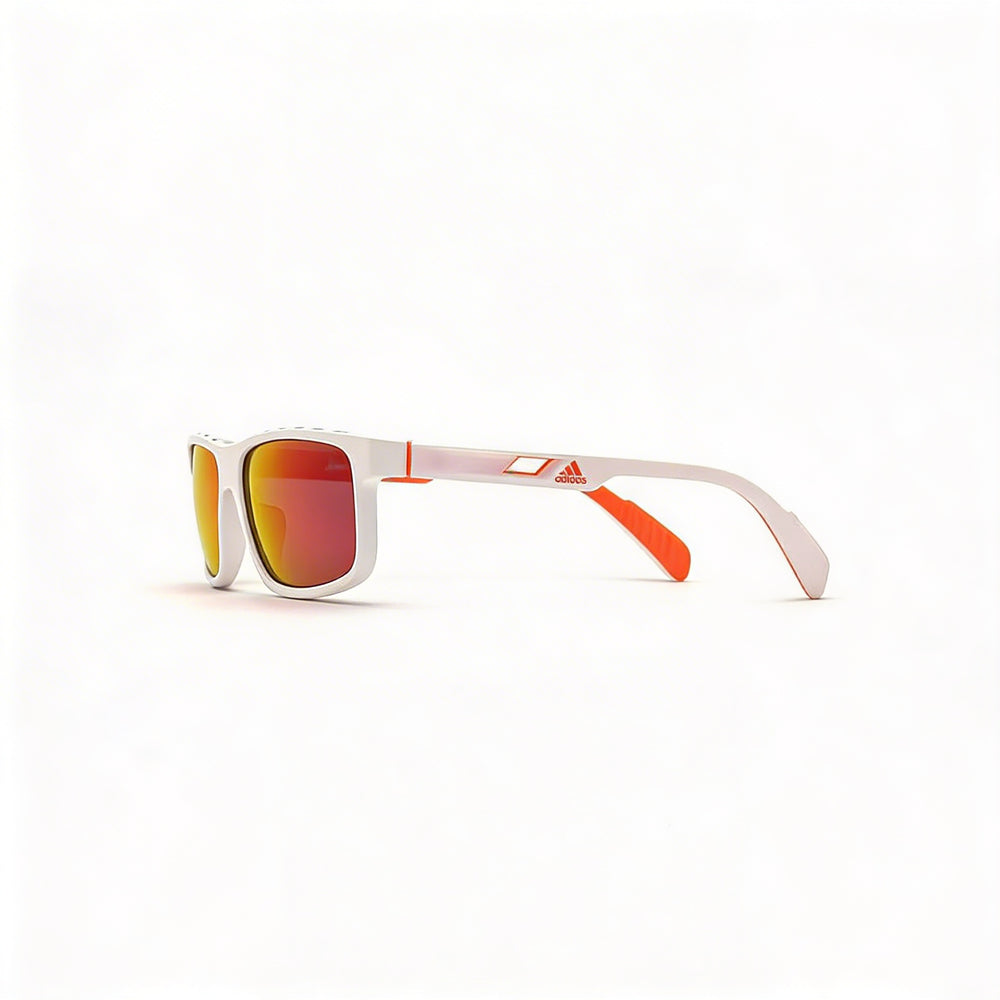 adidas Contemporary Men's White Plastic Frame Red Mirror 100% UV Protection Sunglasses 58mm