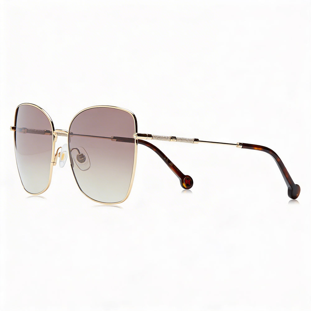 Gafas de sol de mujer Carolina Herrera HER 0133/S mariposa de metal oro rosa Marrón degradado 59mm con protección UV