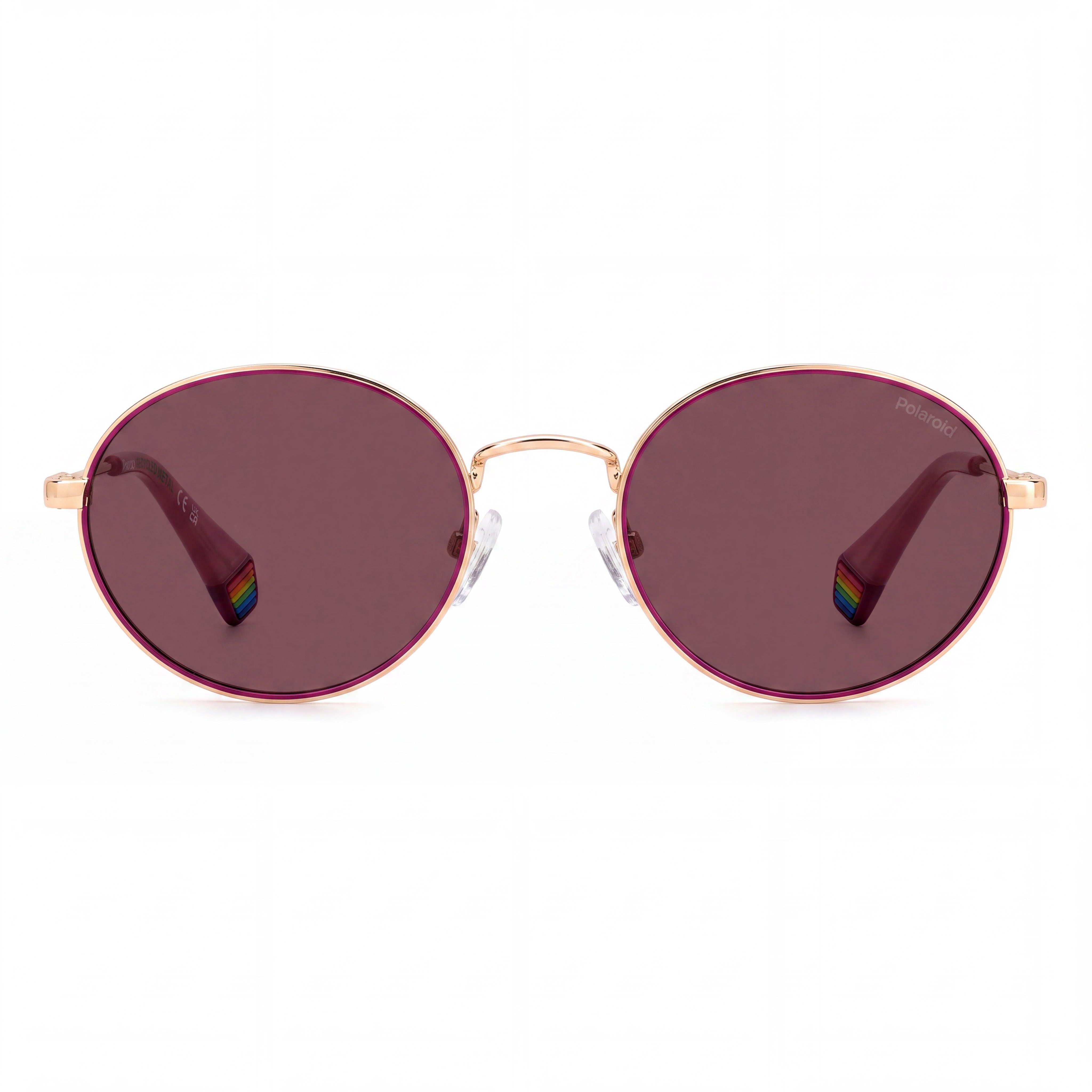 Gafas de sol ovaladas Polaroid Pld 6228/S/X de acero inoxidable color lila dorado cobre 100% UV para mujer, 53 mm, Photo 2