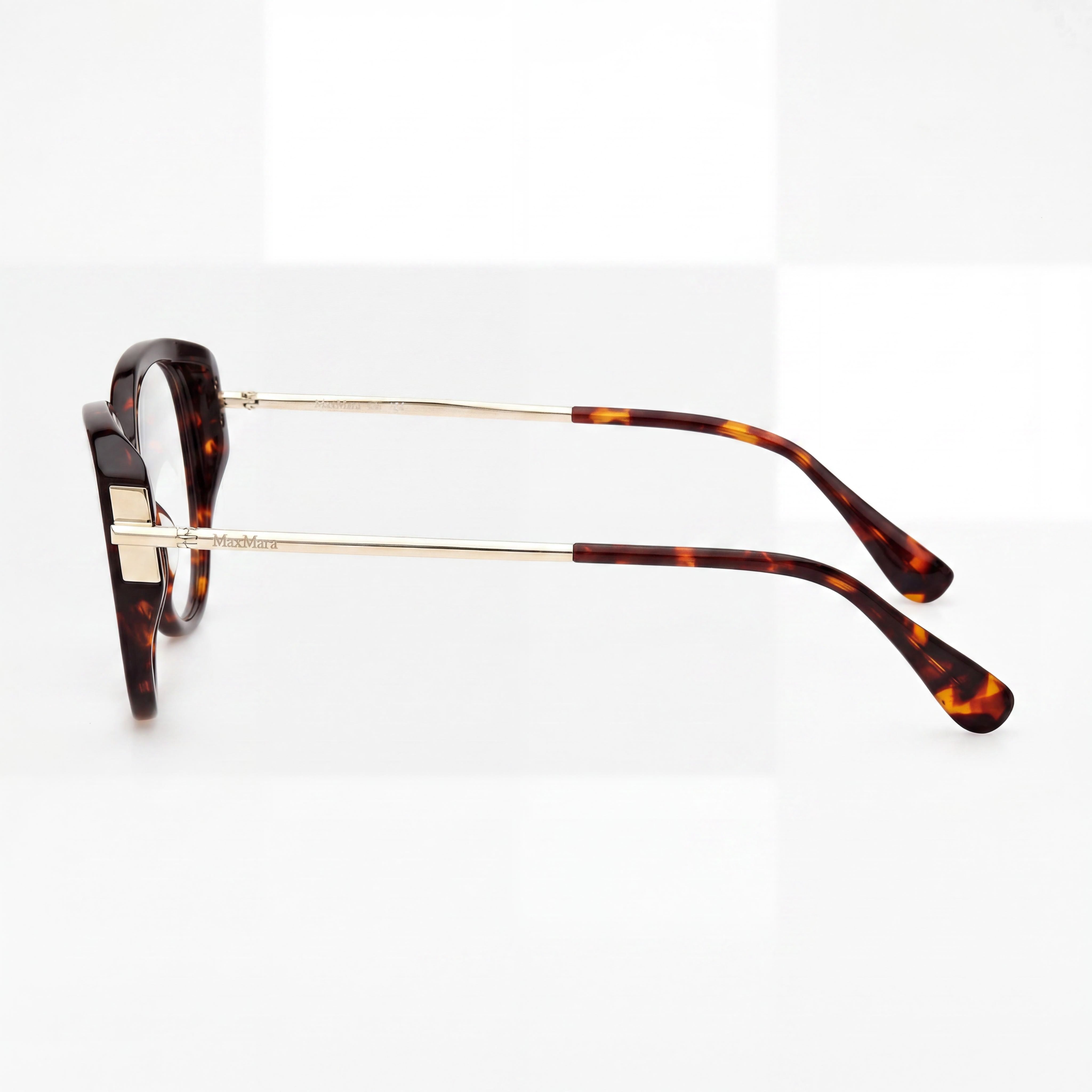 MaxMara Mm5116 Women's Sunglasses, Plastic Frame in Dark Havana Shiny Pale Gold, 52mm, Photo 2