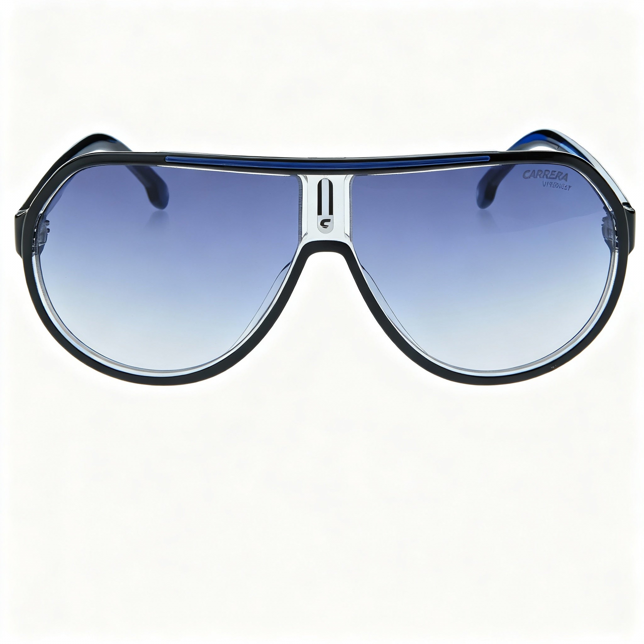 Carrera Casual Men's Acetate Black Red Frame Dark Blue Shaded Polycarbonate Non-Polarized Sunglasses 64mm, Photo 3